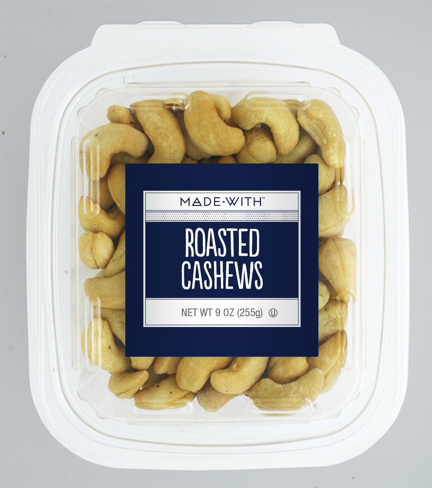 Made With Nut Cashew Roasted Not Salted Tub - Pack of 12 - 9 OZ