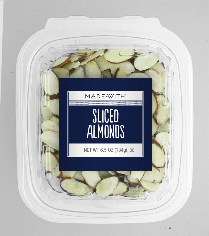 Made With Nut Almond Sliced Tub - Pack of 12 - 6.5 OZ