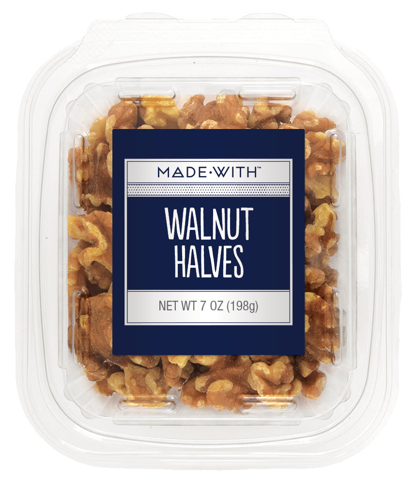 Made With Nut Walnut Halves Tub - Pack of 12 - 7 OZ