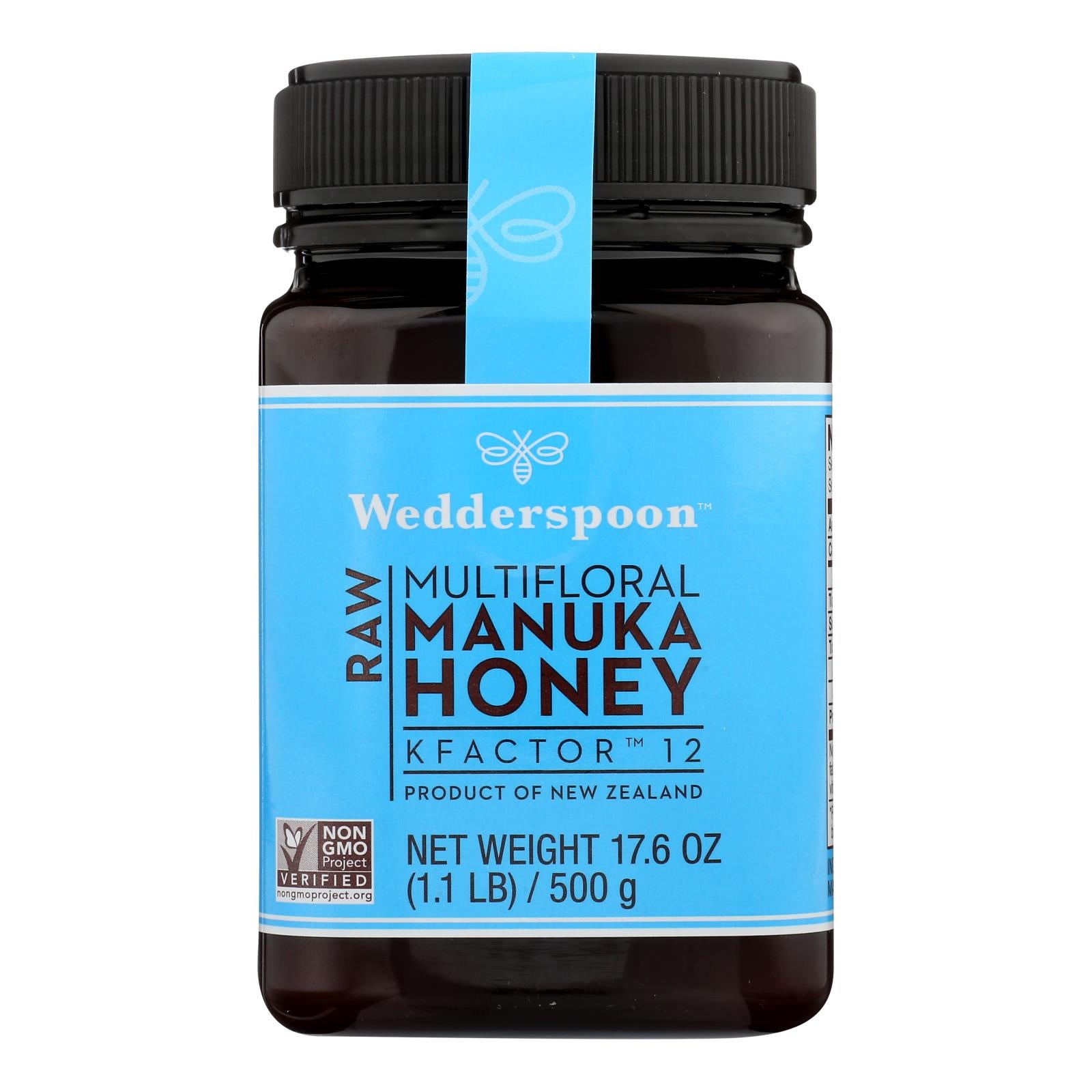 Wedderspoon Raw Manuka Honey Kfactor 12  - Case Of 6 - 17.6 Oz