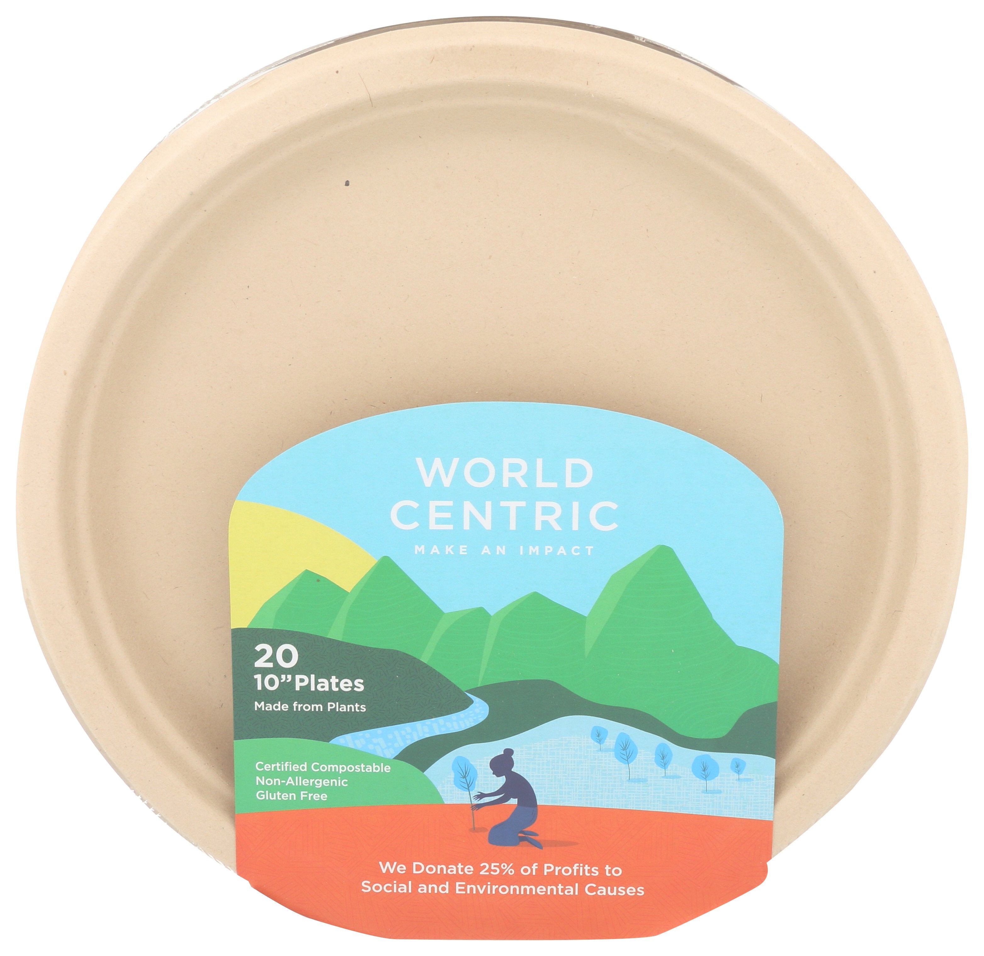 WORLD CENTRIC PLATE COMPOST 10IN - Case of 12