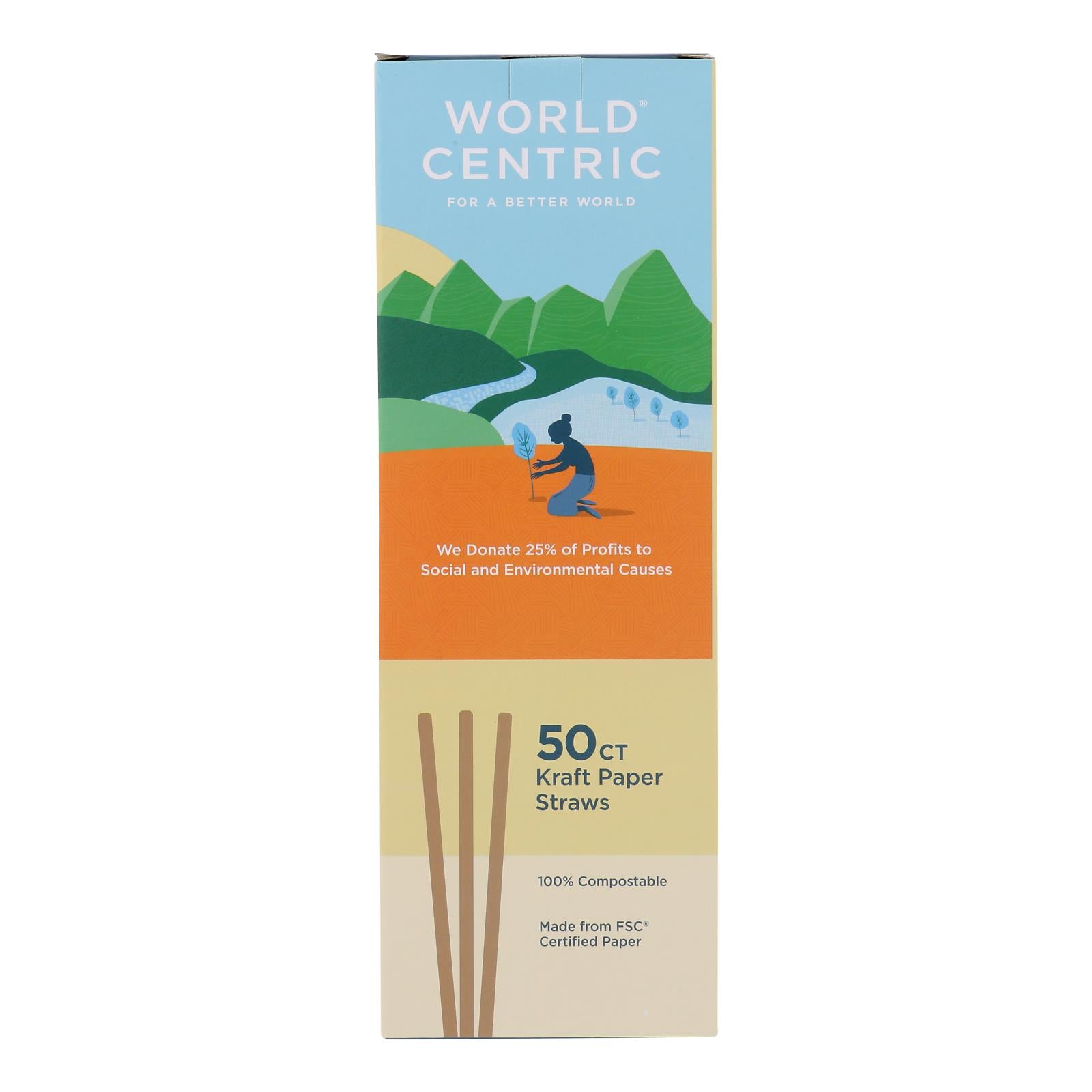 World Centric - Straws 8in Compst Kft Pepper - Case of 24 - 50 CT