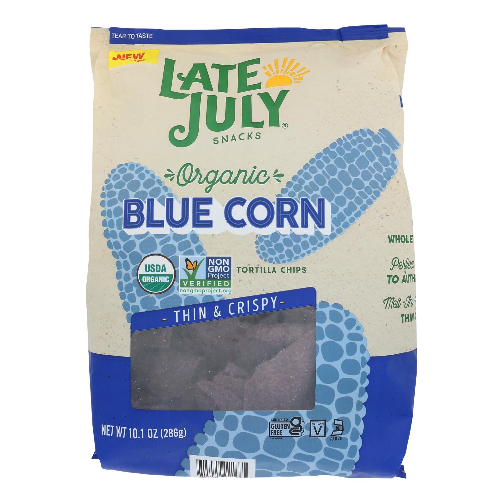 Late July Snacks - Tort Chip Blue Sea Salt - Case Of 9-10.1 Oz