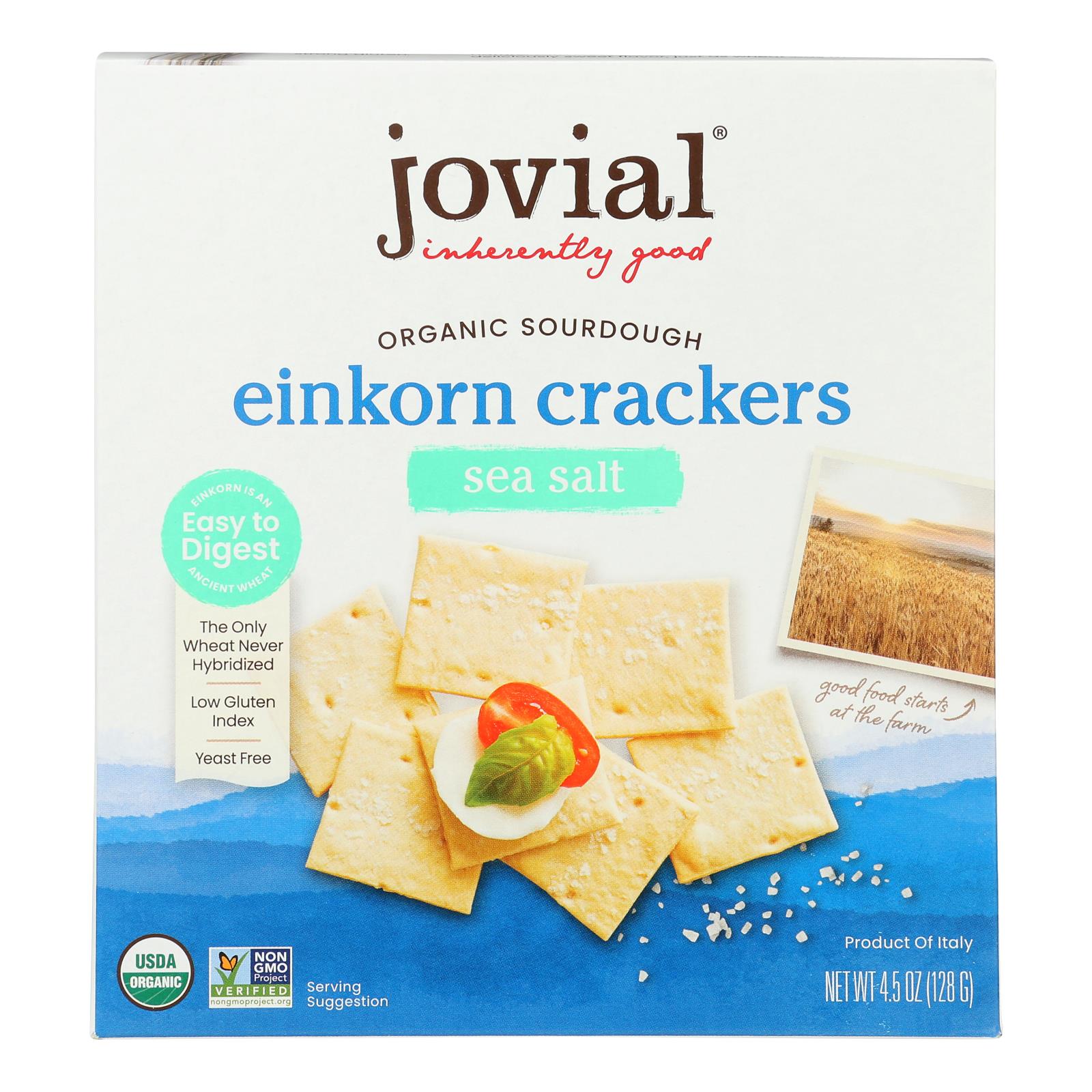 Jovial - Sourdough Einkorn Crackers - Sea Salt - Case Of 10 - 4.5 Oz.