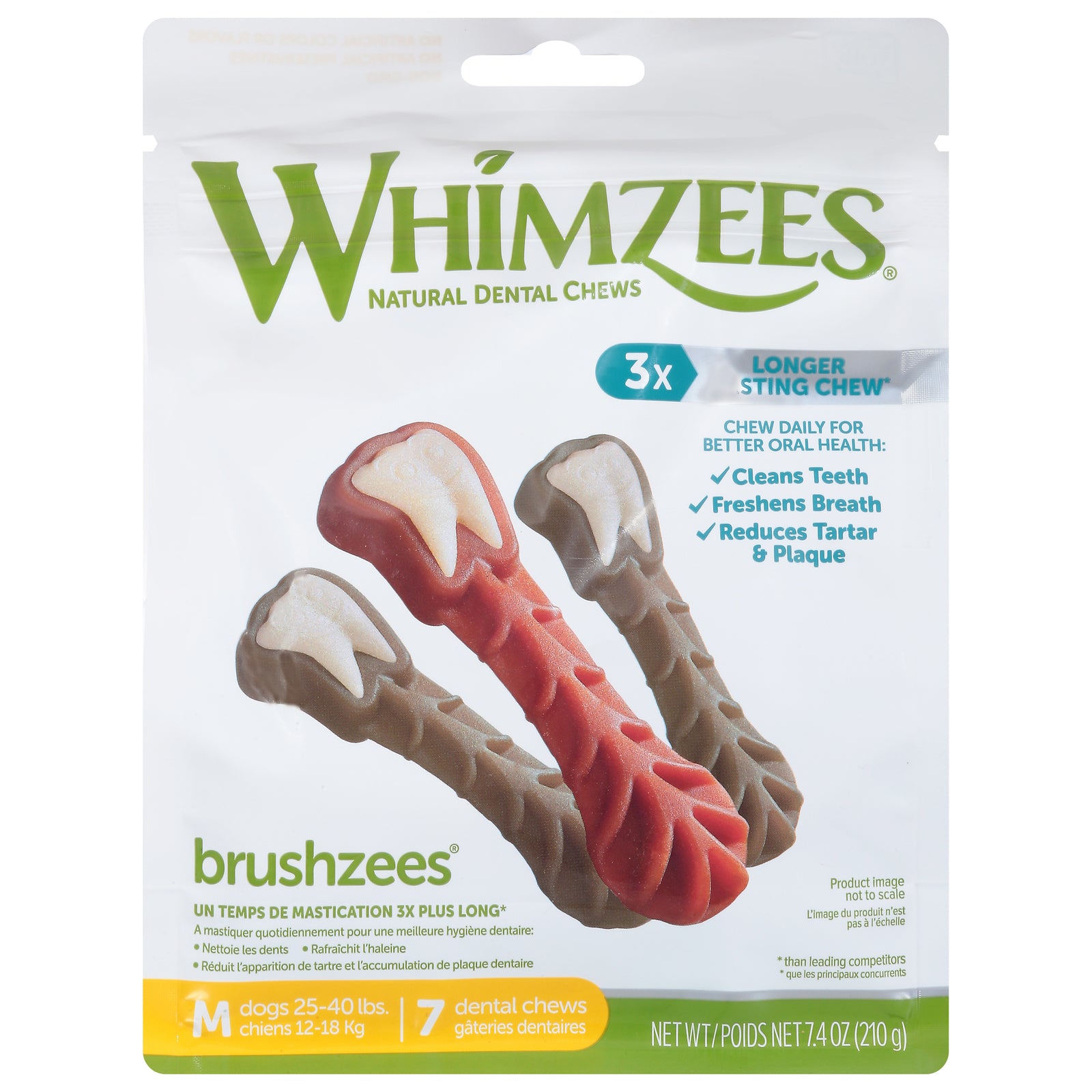 Whimzees - Dental Chew Medium 7 Ct - Case of 4-7.4 OZ