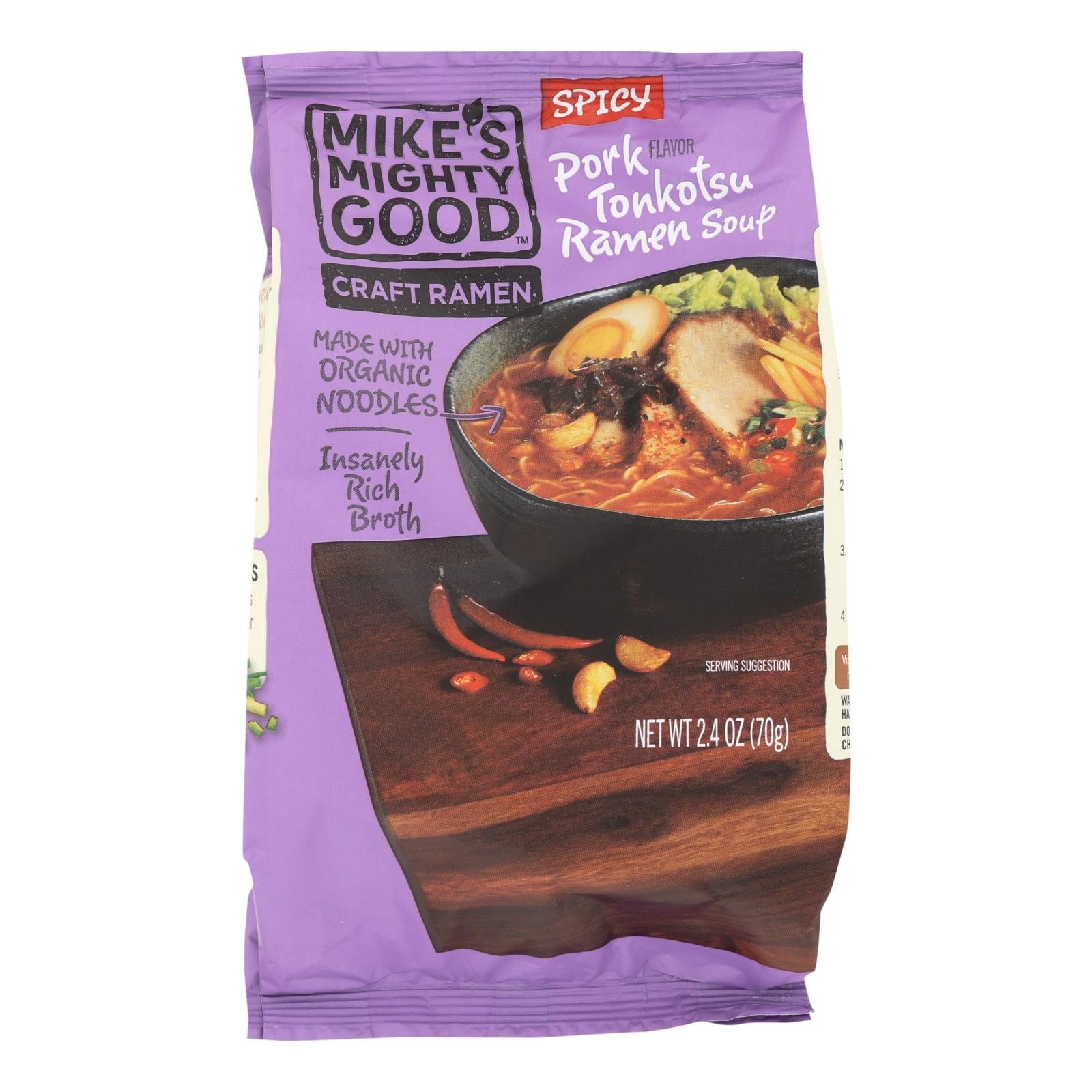 Mike's Mighty Good Tonkotsu Ramen Soup - Case Of 7 - 2.4 Oz
