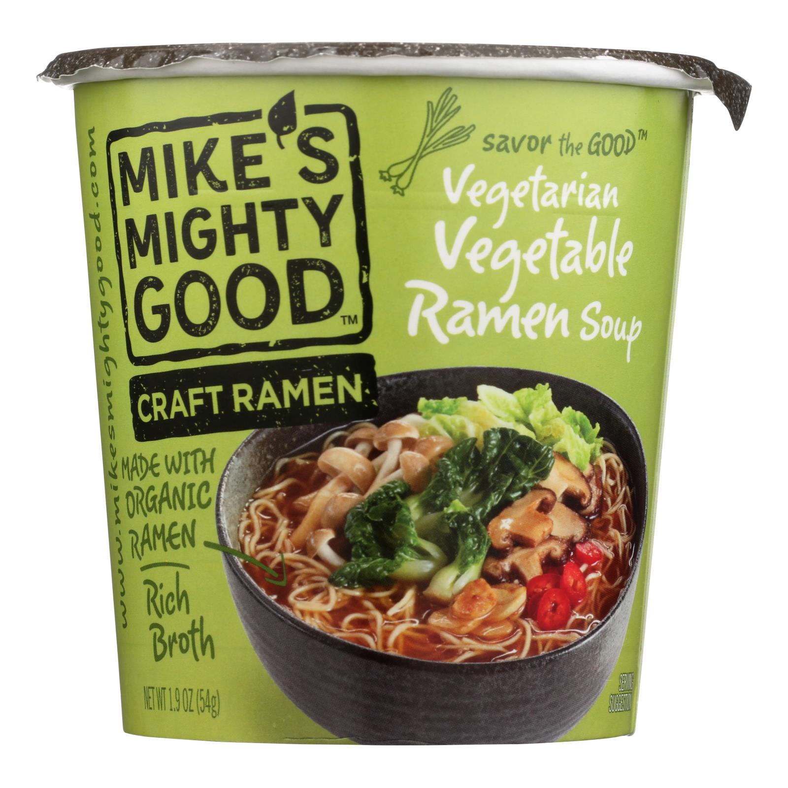 Mike's Mighty Good Vegetarian Vegetable Ramen Soup - Case Of 6 - 1.9 Oz