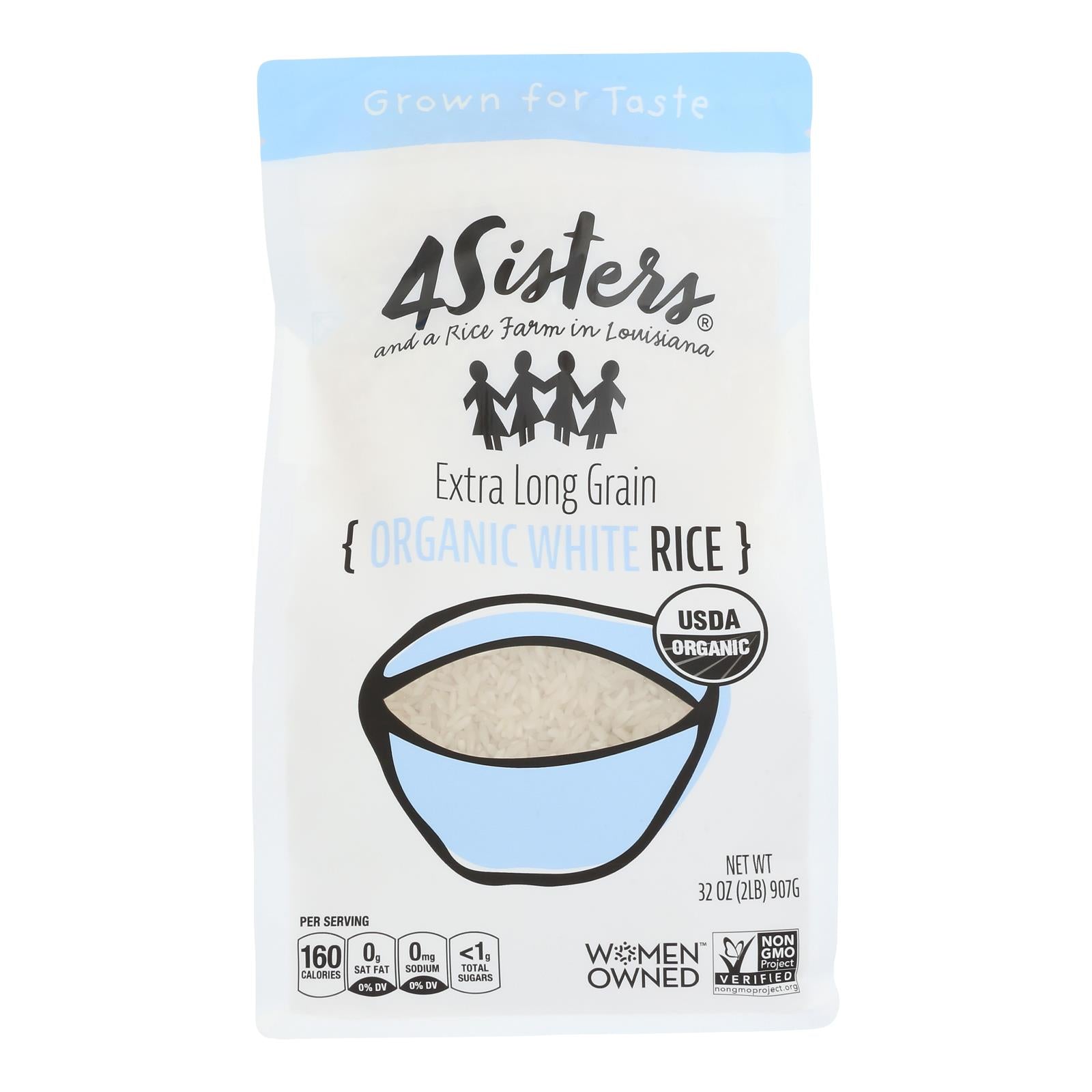 4 Sisters - Rice Og2 White Long Grain - CS of 6-2 LB