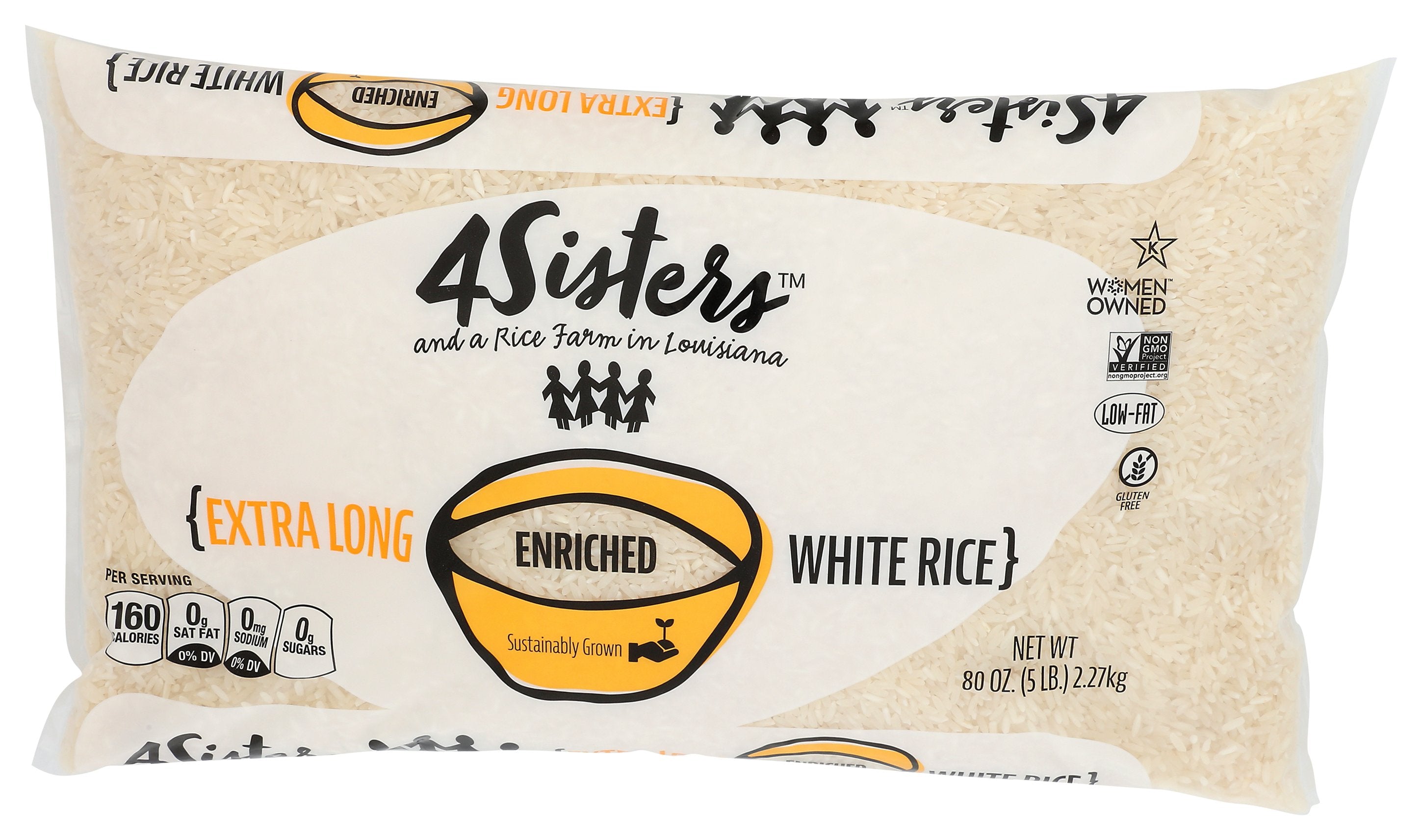 4SISTERS RICE WHITE LONG GRAIN - Case of 8