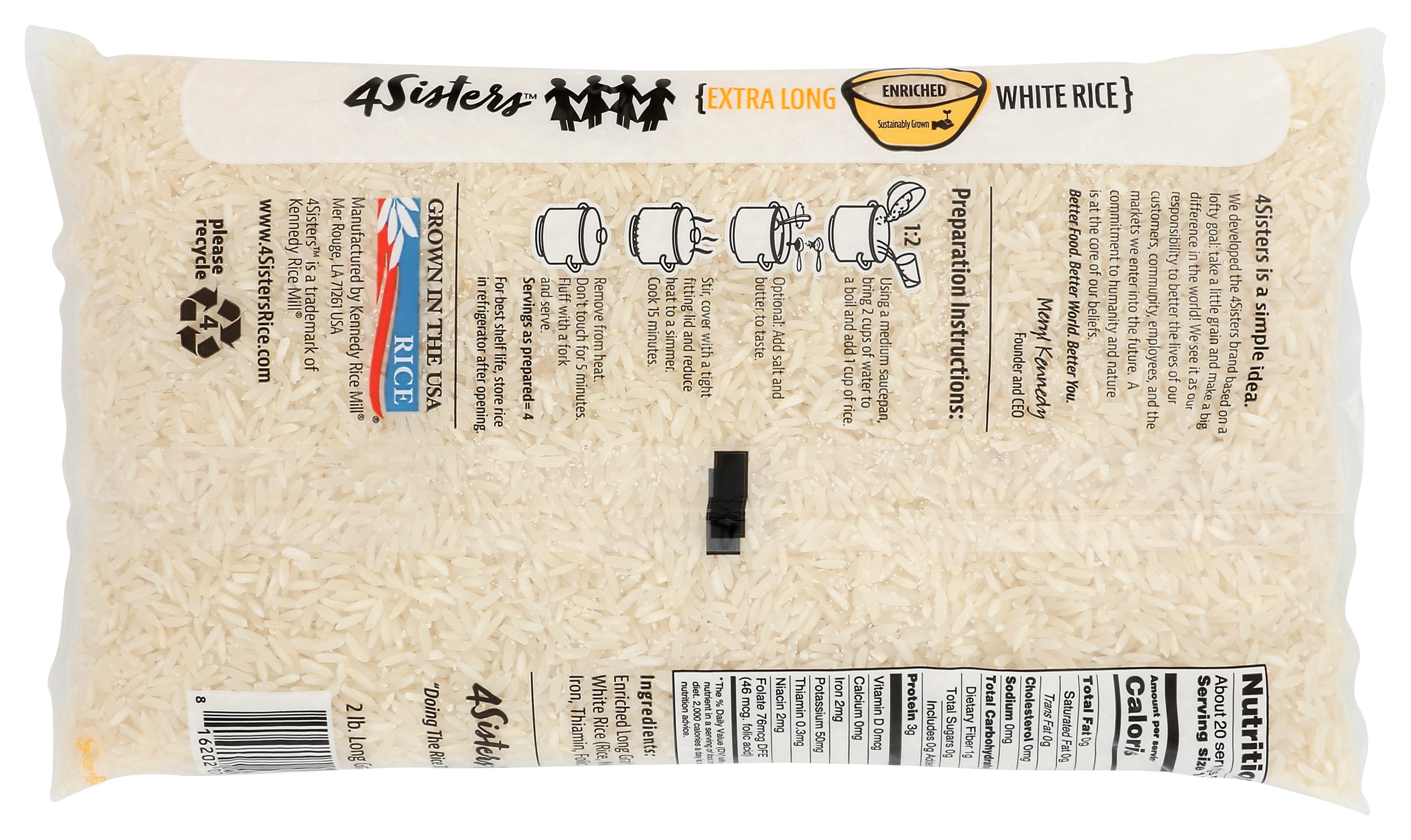 4SISTERS RICE WHITE LONG GRAIN - Case of 18