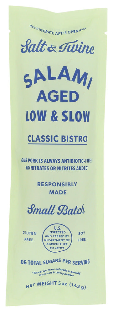 Salt and Twine Salami Classic Bistro - Case of 12 - 5 oz