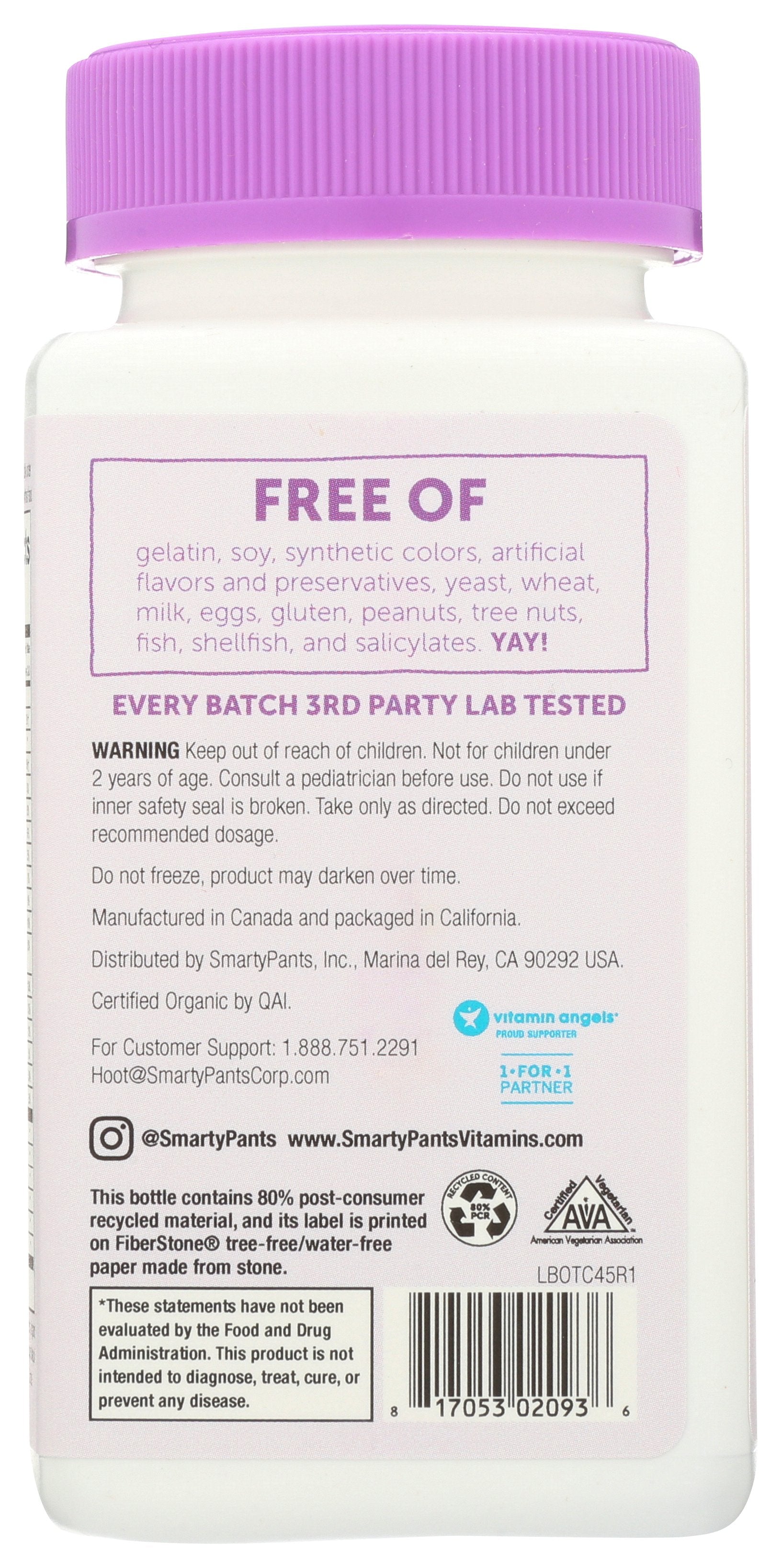 SMARTYPANTS ORGANIC TODDLER FORMULA [SMARTY PANTS ORGANICS - TODDLER FORMULA - VEGETARIAN - 45 COUNT - 45 EA]