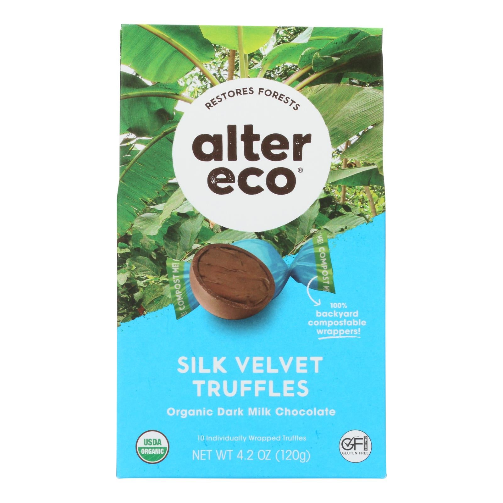 Alter Eco Americas Truffle - Organic - Velvet - 10 pack - 4.2 oz - case of 8