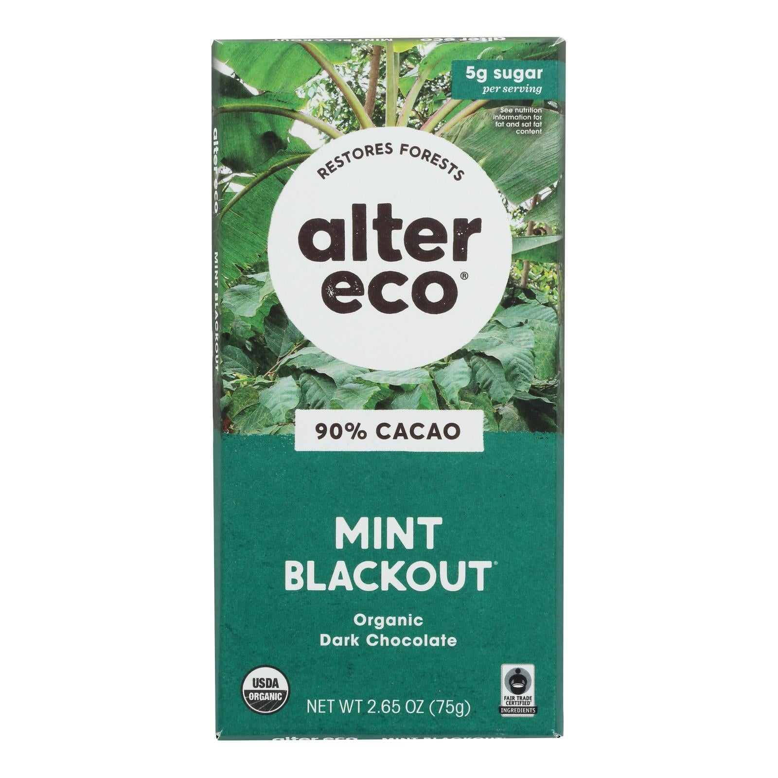 Alter Eco Americas - Chocolate Dp Dark Crisp Mint - Case of 12 - 2.65 OZ