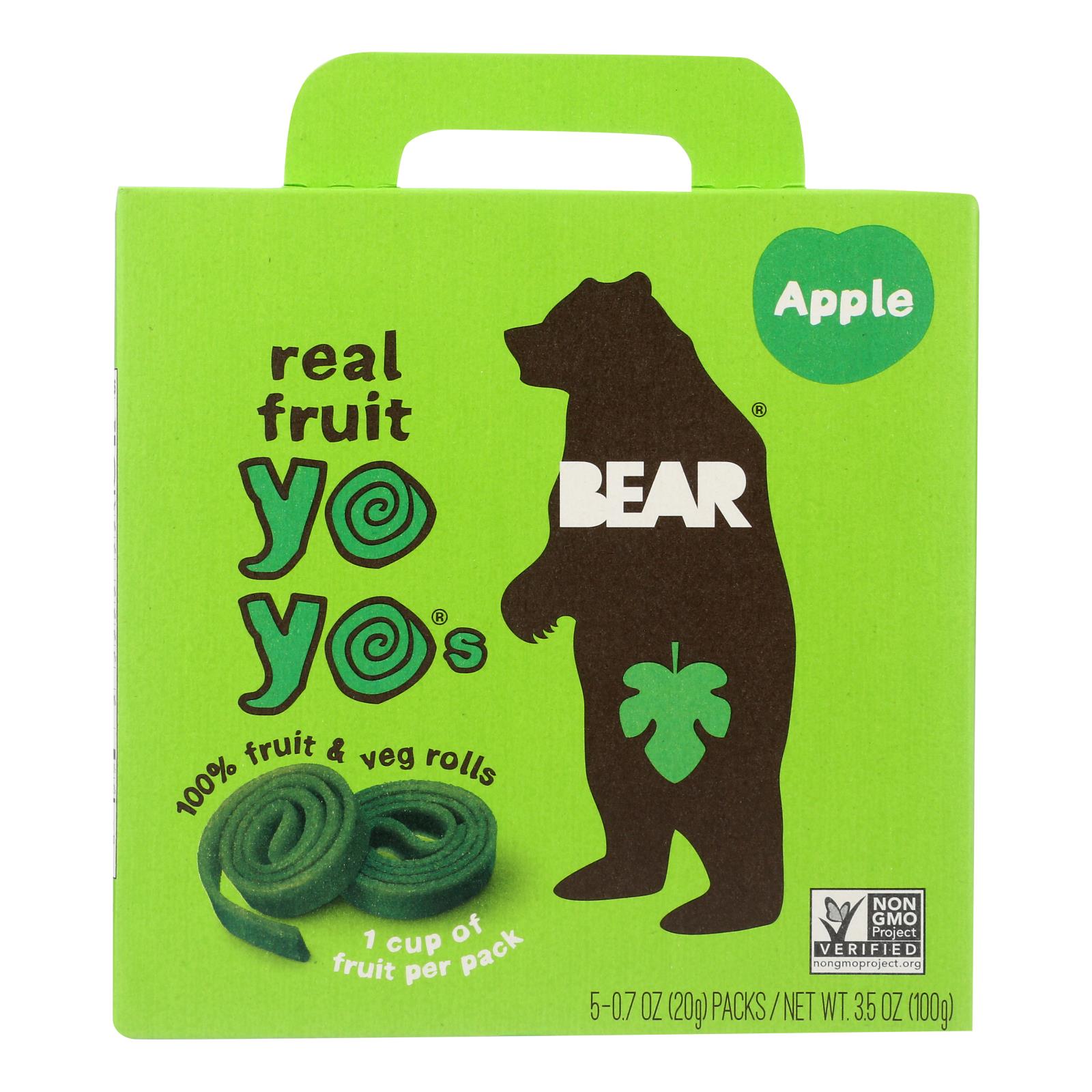 Bear Real Fruit Yoyo Snack - Apple - Case of 6 - 3.5 oz.