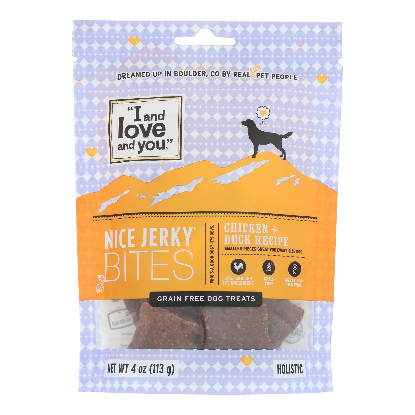 I And Love And You - Dog Treats Jrky Chkn&duck - Case Of 6 - 4 Oz