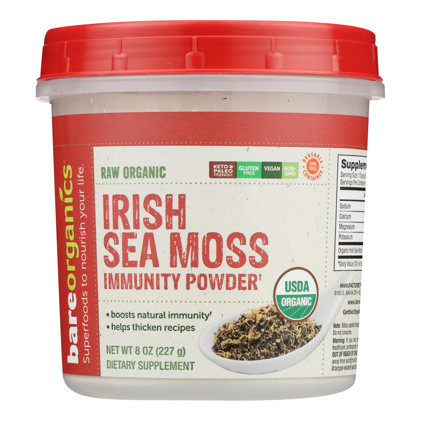 Bare Organics - Irish Sea Moss Powder - 1 Each-8 Oz