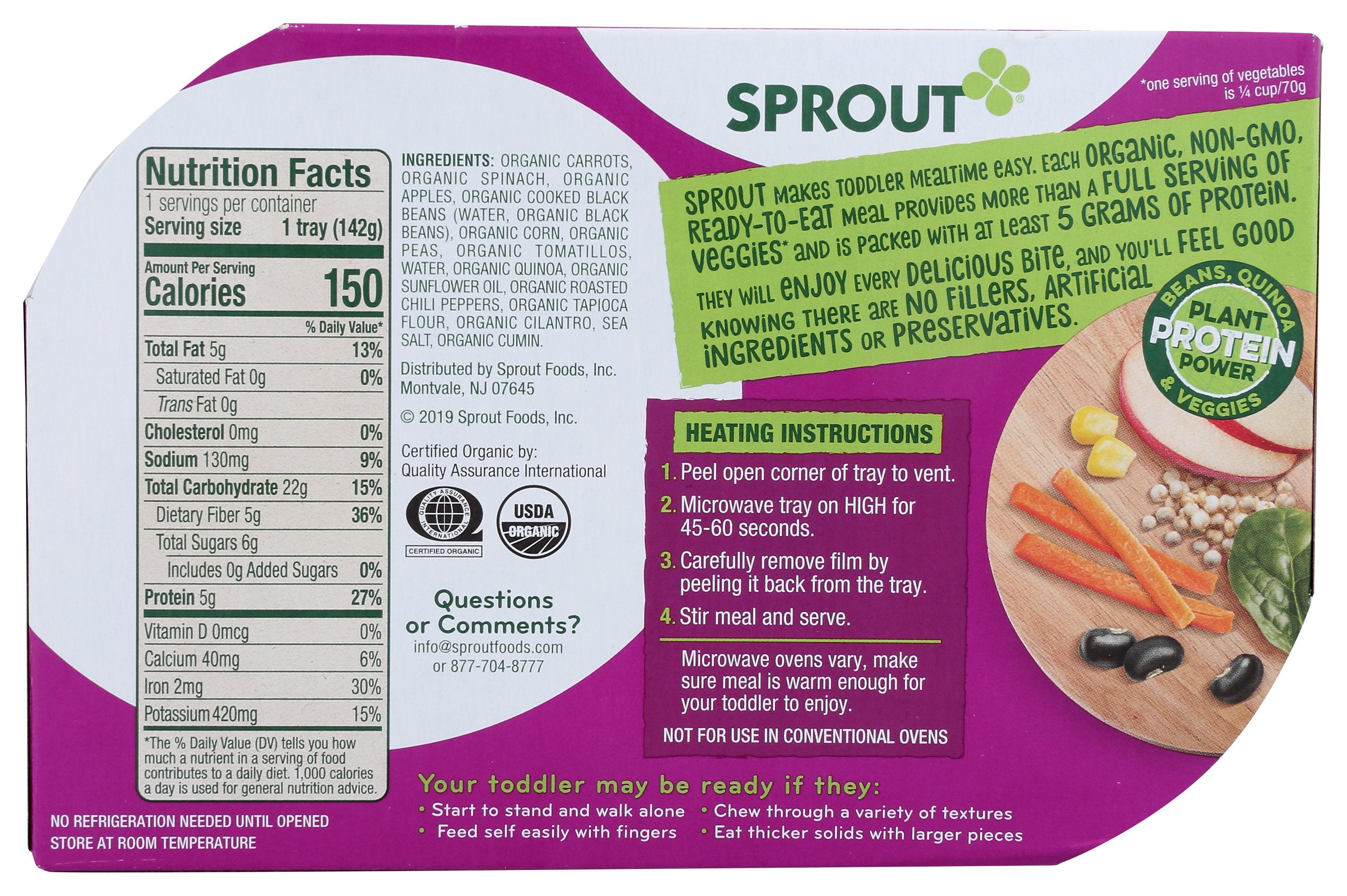 SPROUT MEAL TODDLER BURRITO - Case of 8