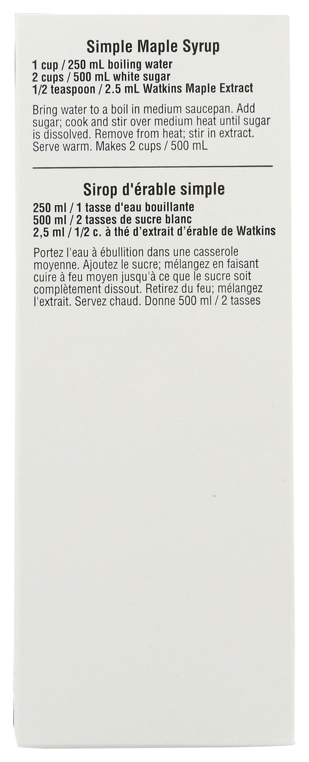 WATKINS MAPLE EXTRACT IMIT - Case of 6