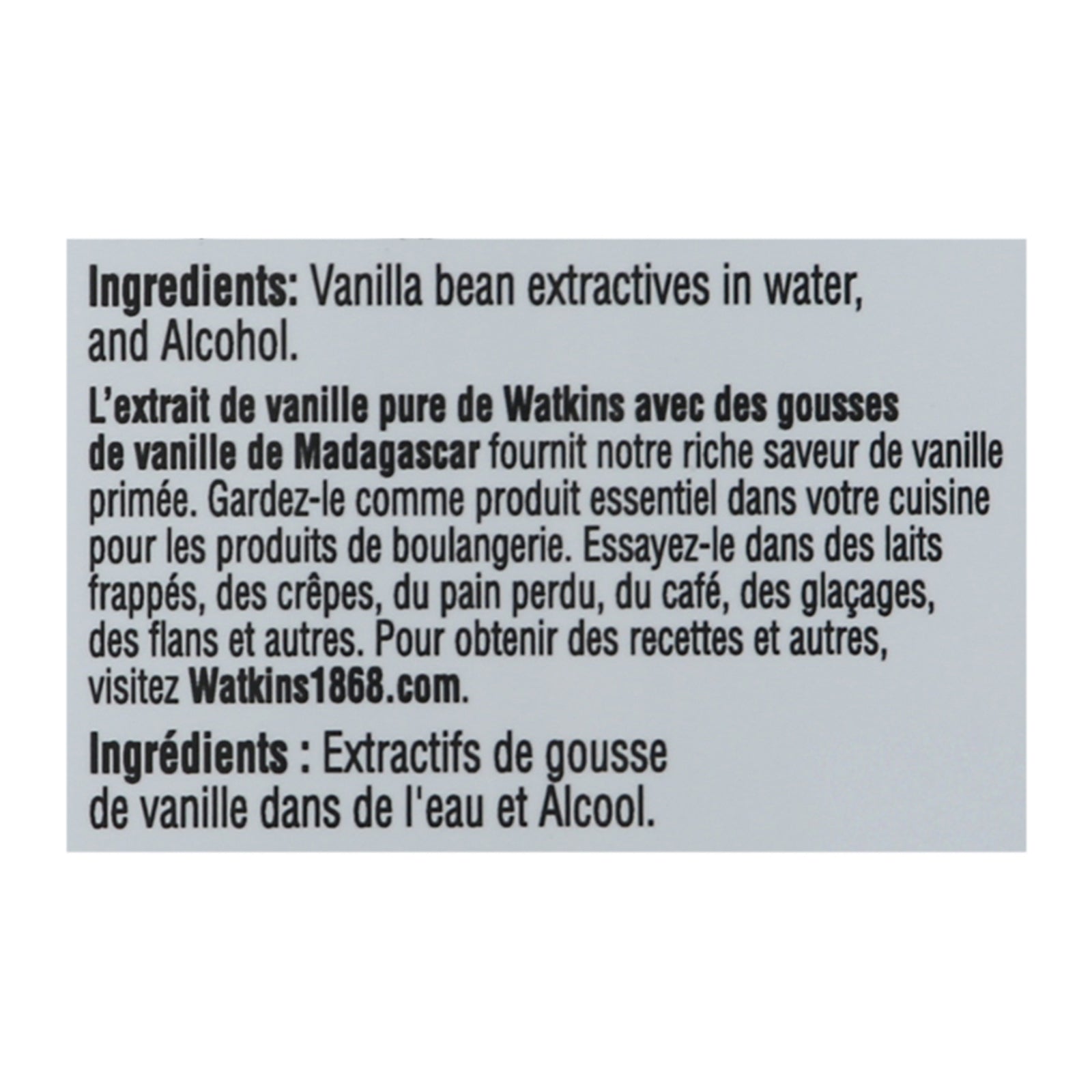 Watkins - Extract Vanilla Pure - Case of 12-11 FZ