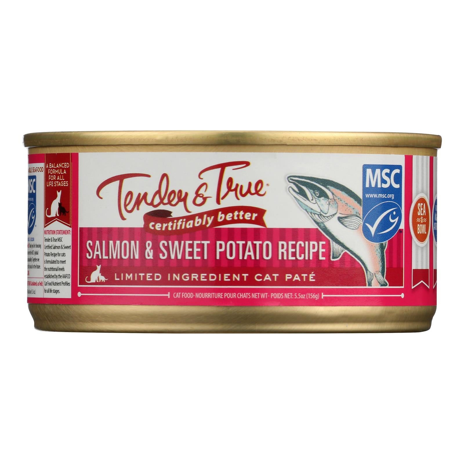 Tender & True - Cat Food Salmon&swt Pot - Case Of 24 - 5.5 Oz
