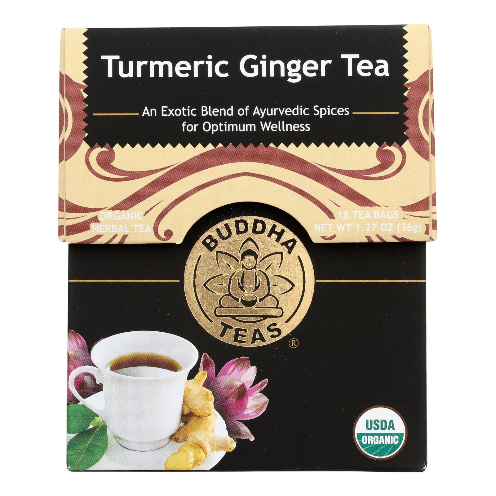 Buddha Teas -tea - Turmeric Ginger Tea - Case Of 6 - 18 Bag