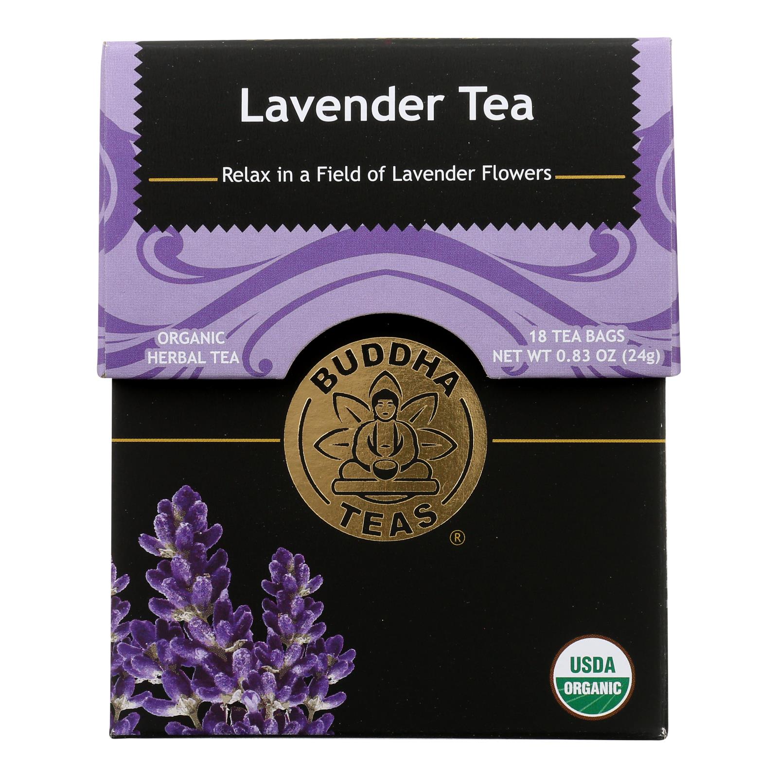 Buddha Teas - Tea Organic Lavender - Case Of 6 - 18 Bag