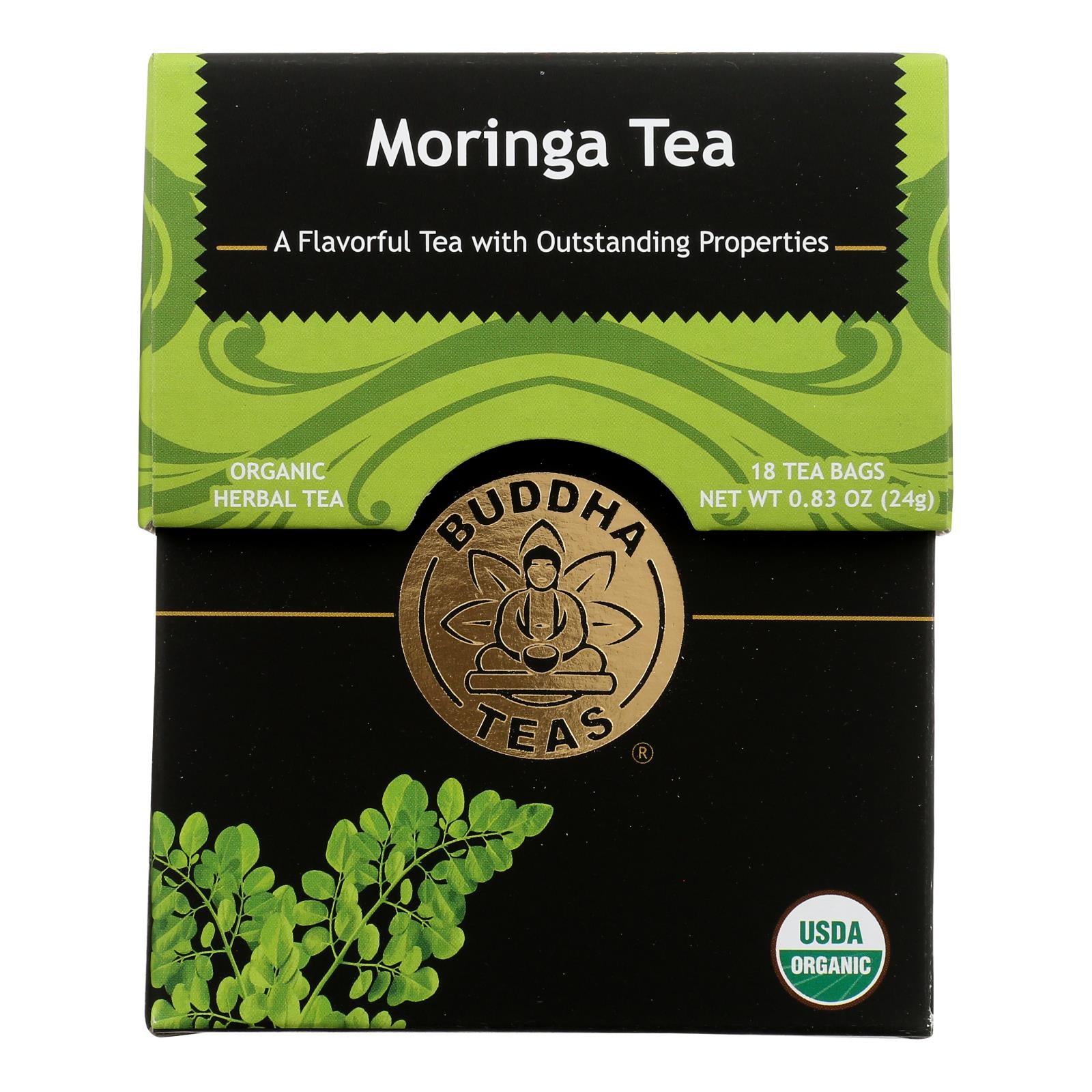 Buddha Teas - Organic Tea - Moringa - Case Of 6 - 18 Bags