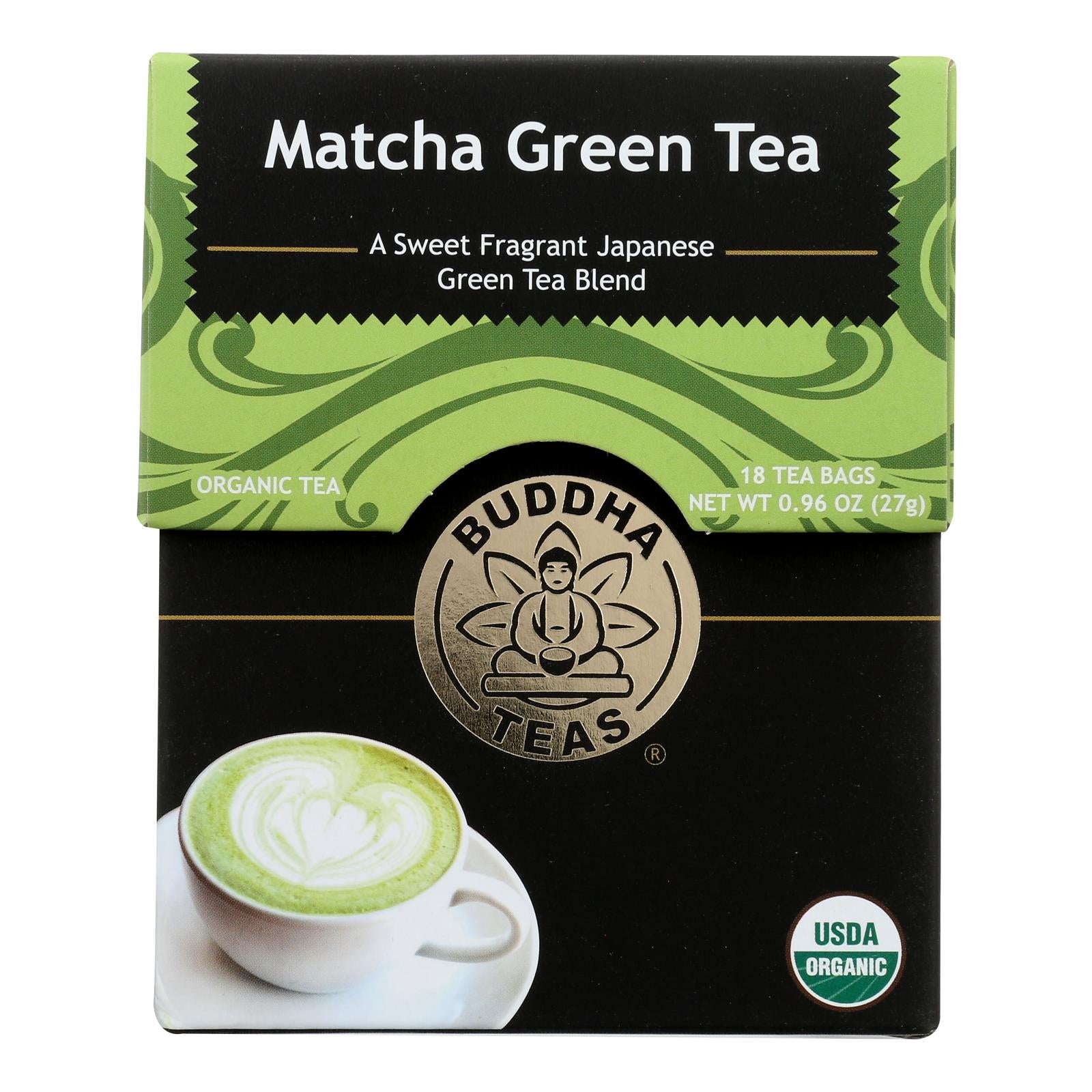 Buddha Teas -tea - Matcha Green - Case Of 6 - 18 Bag