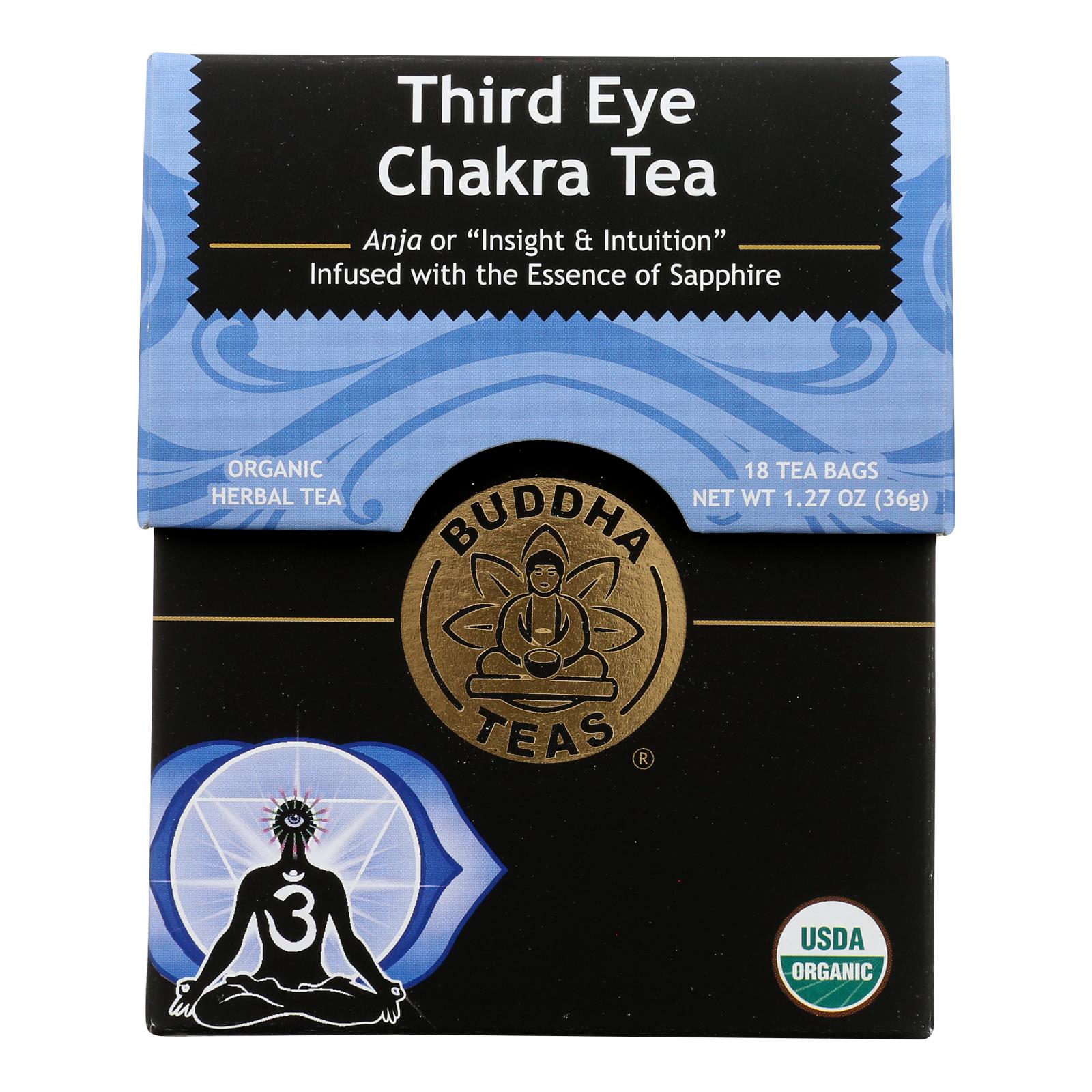 Buddha Teas - Organic Tea - Third Eye Chakra - Case Of 6 - 18 Count