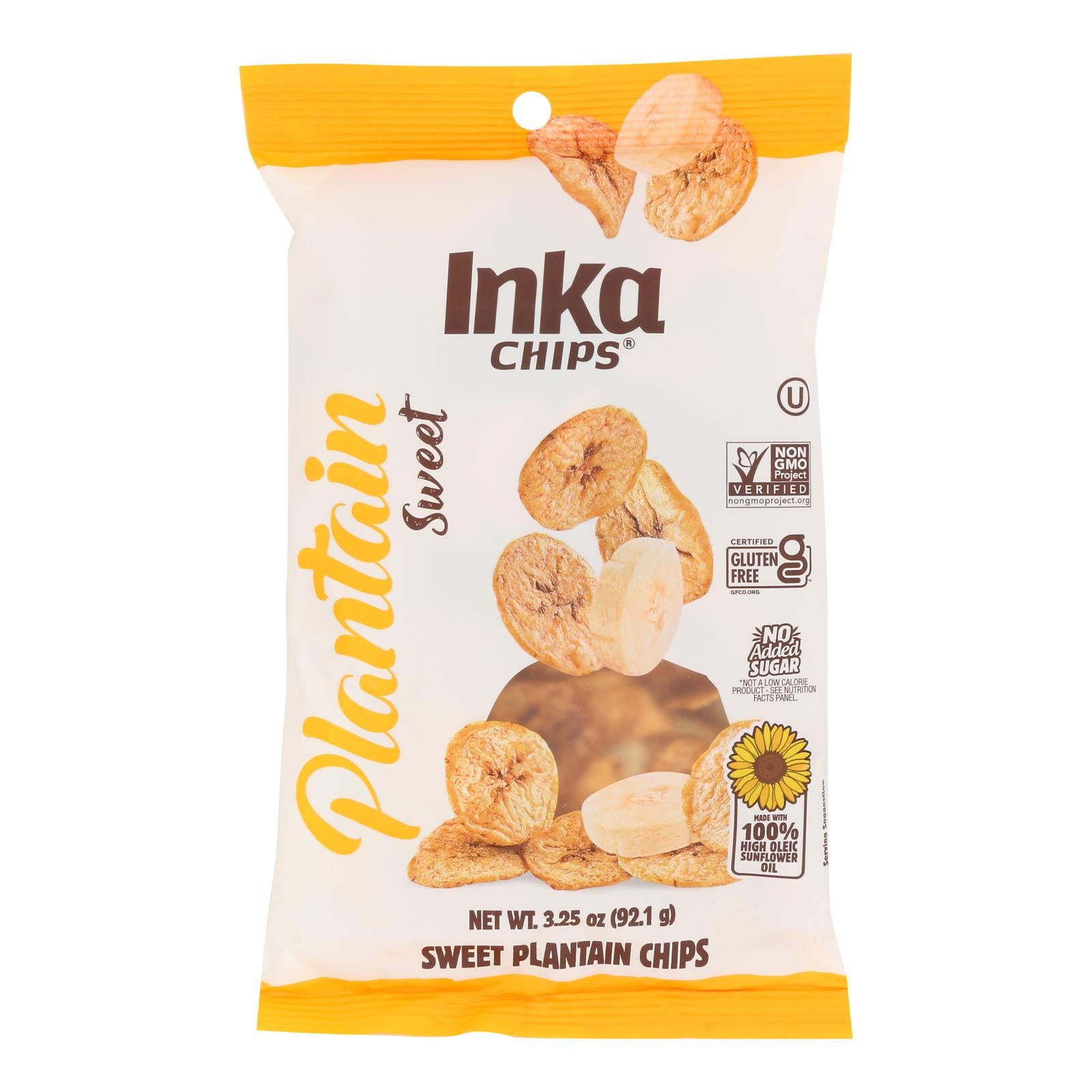 Inka Crops - Plantain Chips - Sweet - Case Of 12 - 3.25 Oz.