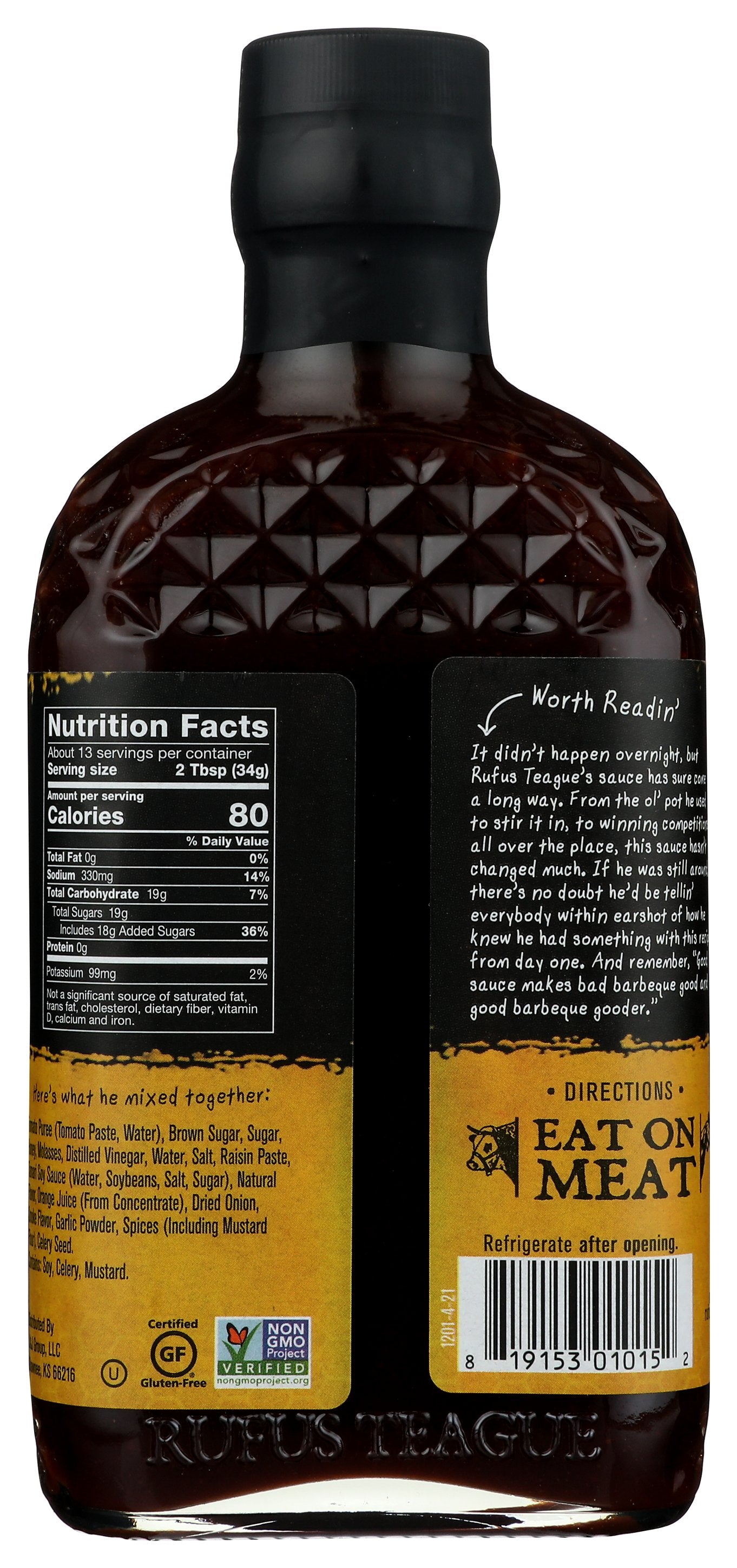 RUFUS TEAGUE SAUCE BBQ HONEY SWEET - Case of 6