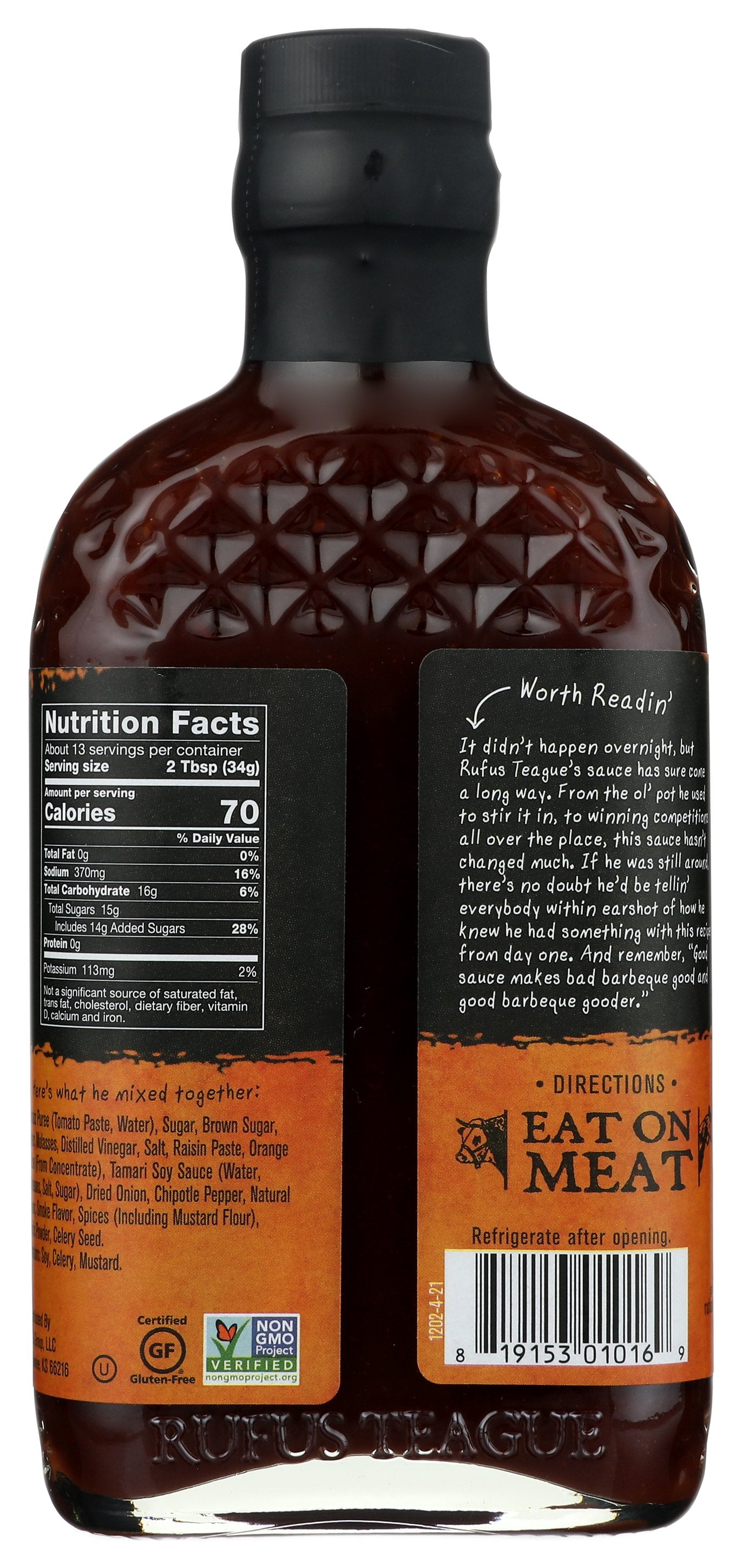 RUFUS TEAGUE SAUCE BBQ TOUCH O HEAT - Case of 6
