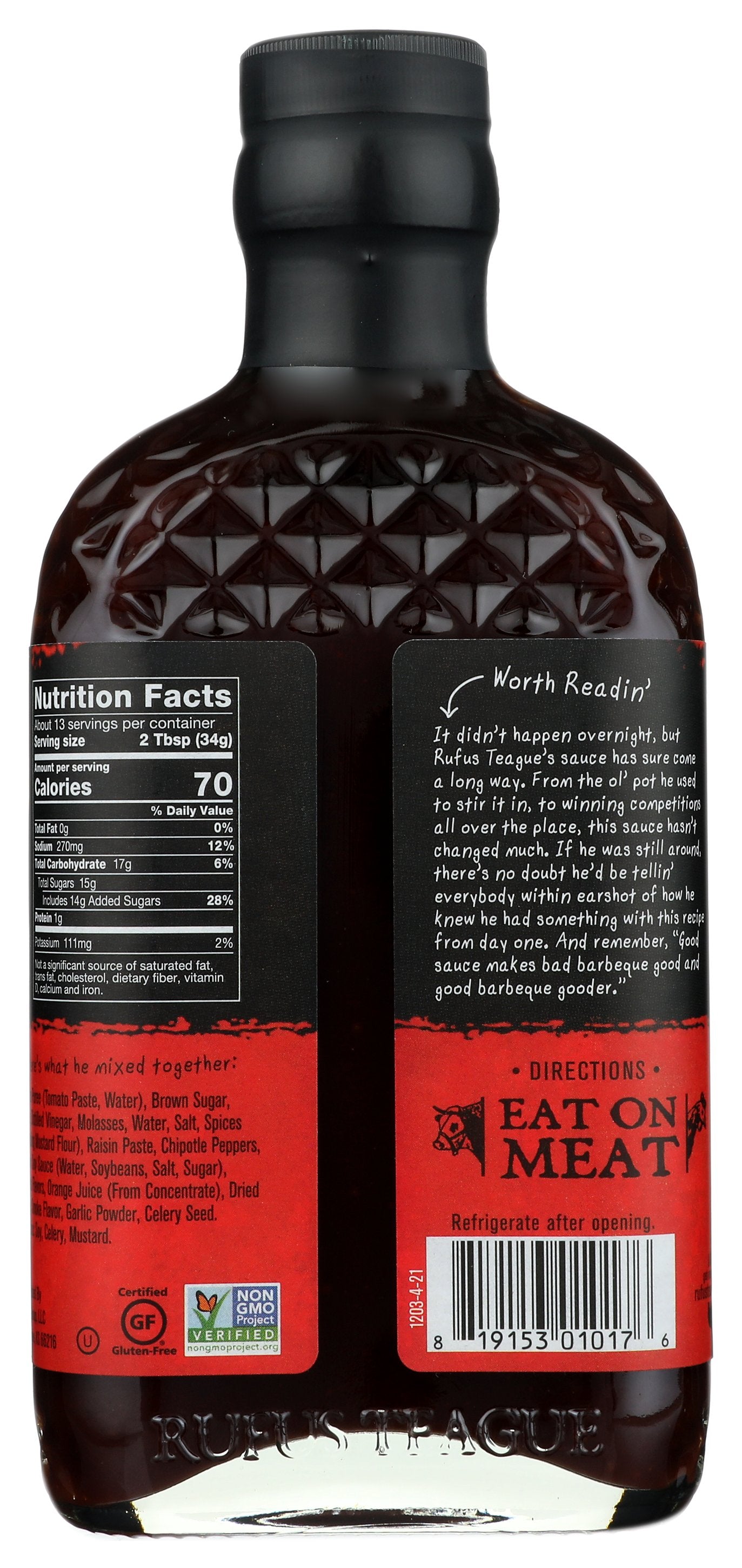 RUFUS TEAGUE SAUCE BBQ BLAZIN HOT - Case of 6