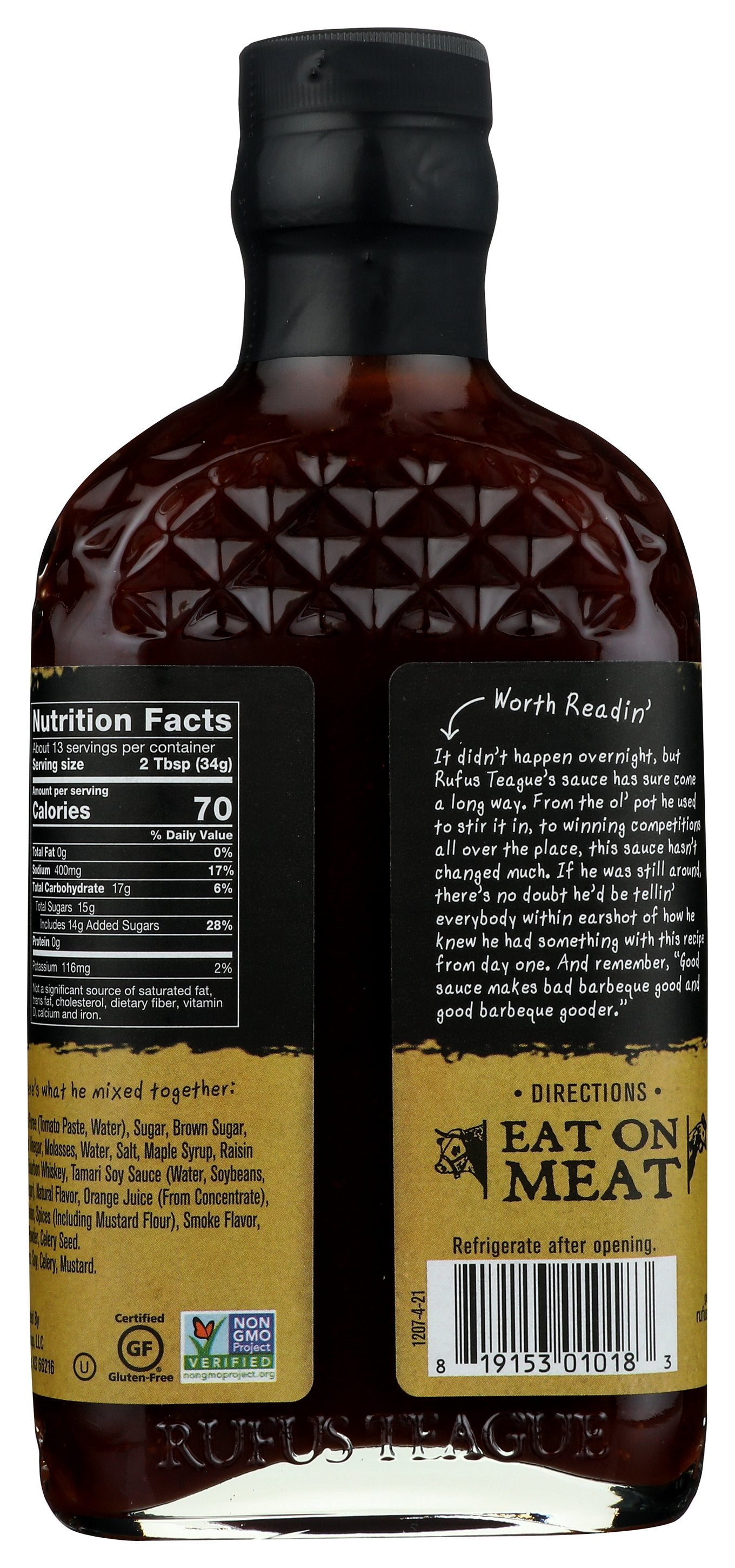 RUFUS TEAGUE SAUCE BBQ WHISKEY MAPLE - Case of 6