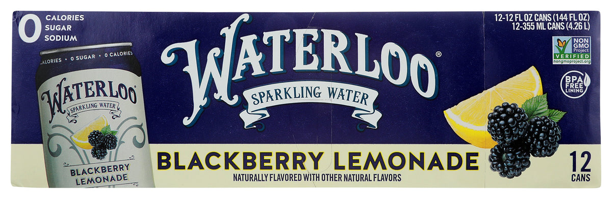 Waterloo Spring Water WATERLOO SPARKLING WATER WATER SPRK BLKBRY 1 - Case of 2