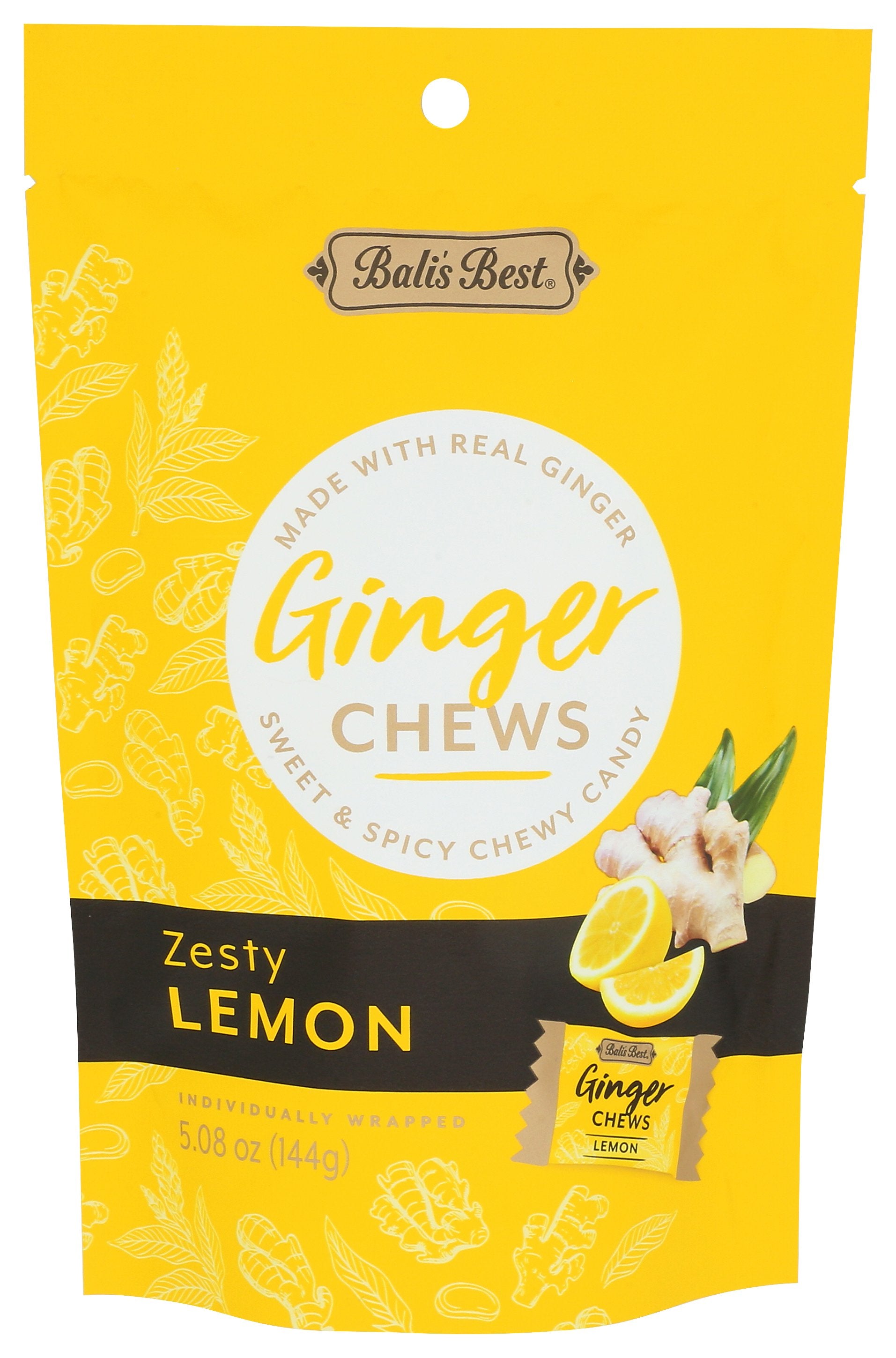 BALIS BEST CHEWS GINGER ZESTY LEMON - Case of 12