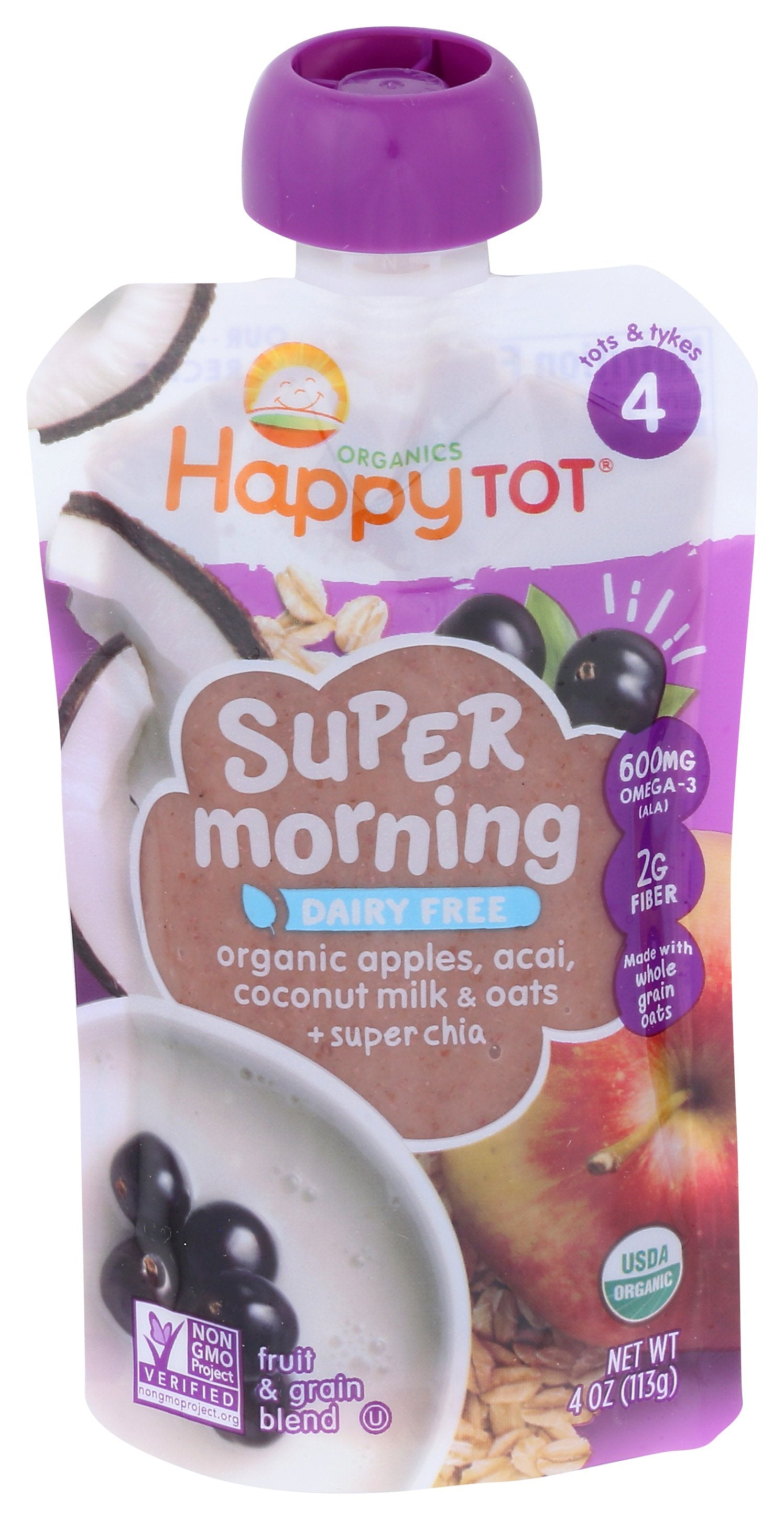 HAPPY TOT POUCH APL ACAI CMLK MORNG - Case of 16