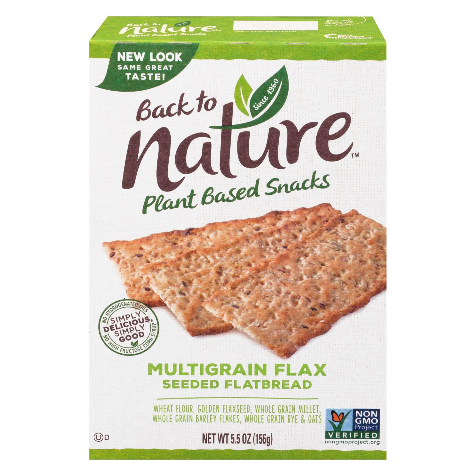 Back To Nature Multigrain Flax Seeded Flatbread Crackers - Case Of 6 - 5.5 Oz.