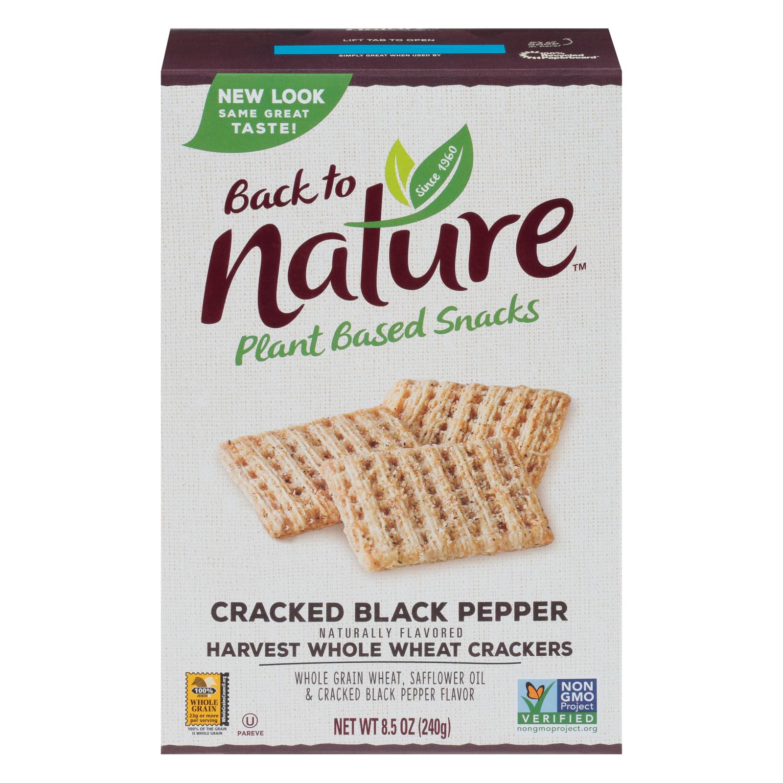 Back To Nature Crackers - Whole Wheat Black Pepper - Case Of 12 - 8.5 Oz