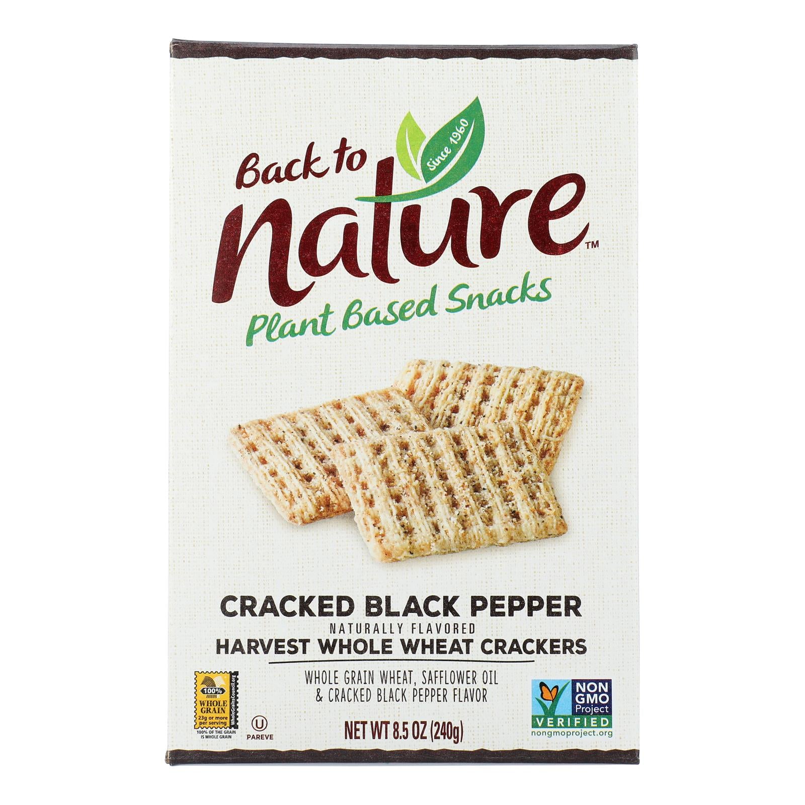 Back To Nature’S Cracked Black Pepper Harvest Whole Wheat Crackers  - 1 Each - 8.5 OZ