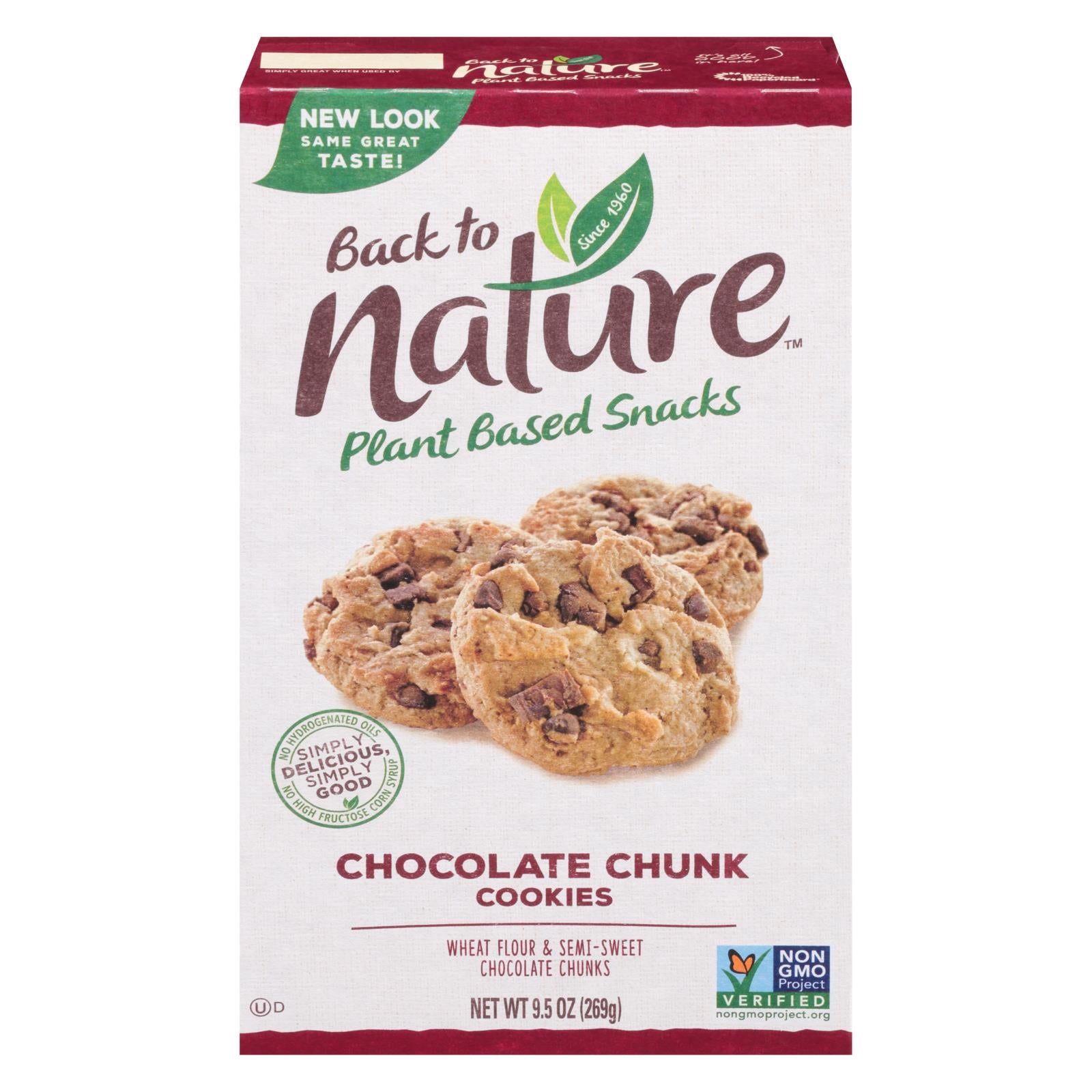 Back To Nature Chocolate Chunk Cookies - Case Of 6 - 9.5 Oz.