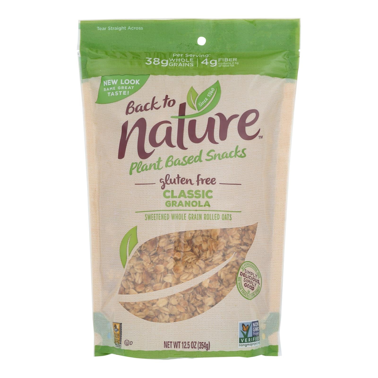 Back To Nature Classic Granola - Lightly Sweetened Whole Grain Rolled Oats - Case Of 6 - 12.5 Oz.