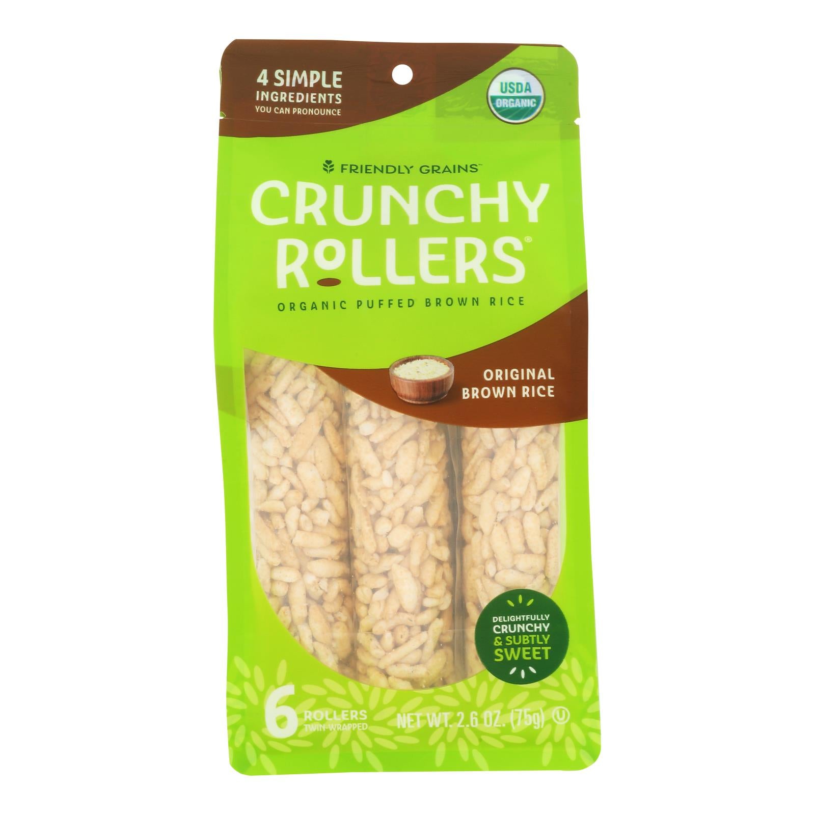 Crunchy Rollers - Roll Brown Rice - Case of 8 - 2.6 OZ