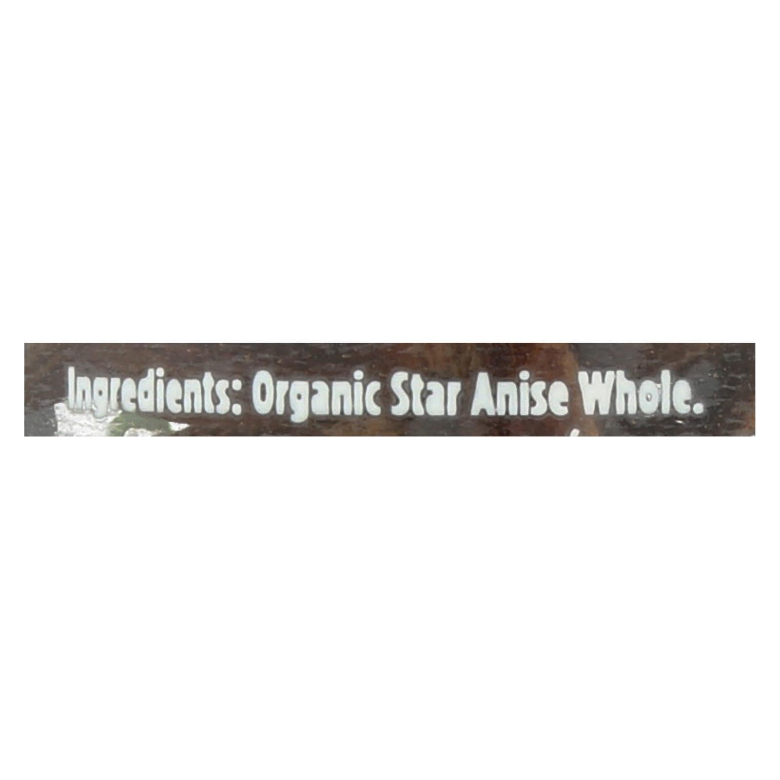 Spicely Organics - Organic Anise Star - Whole - Case Of 3 - 0.5 Oz.