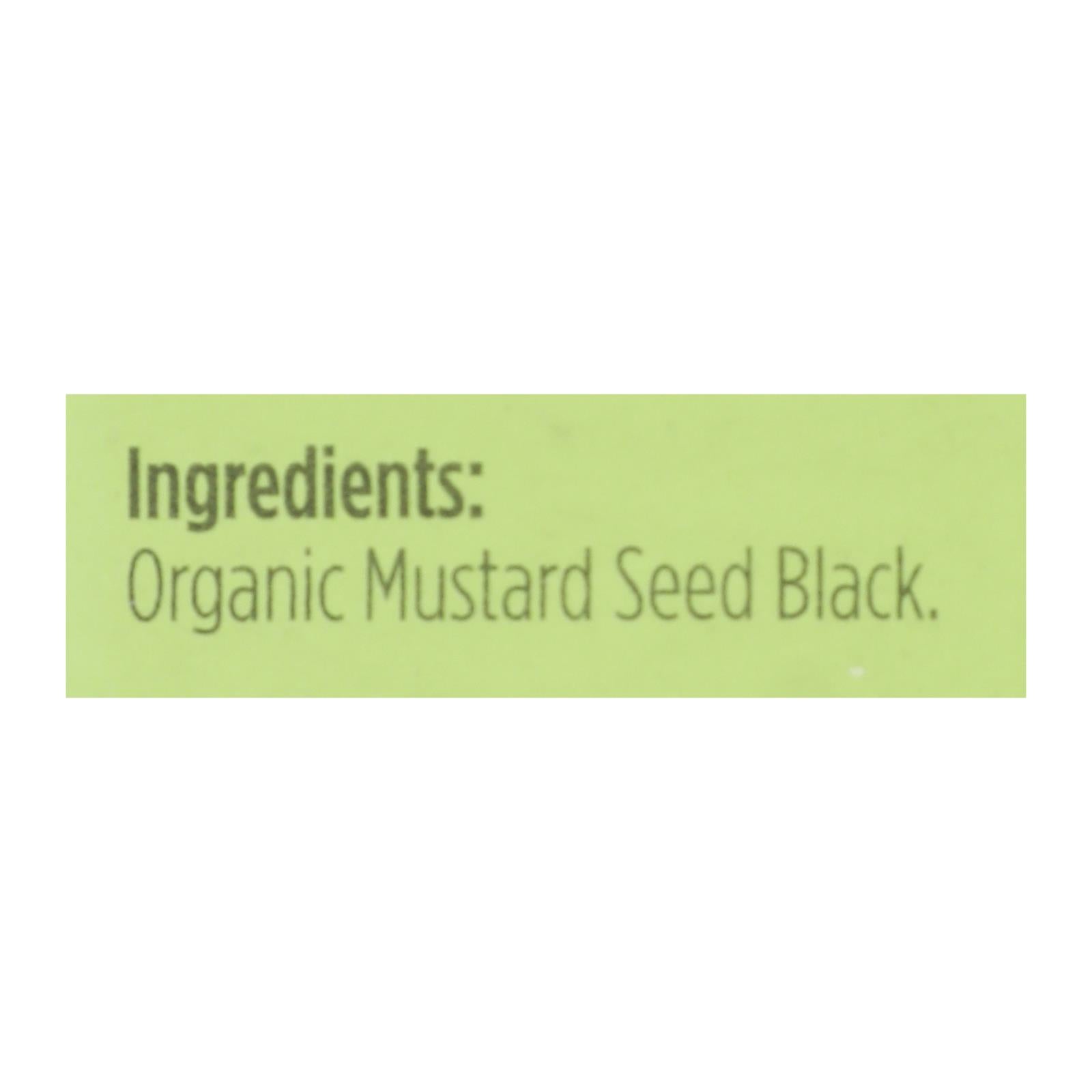 Spicely Organics - Organic Mustard Seed - Black - Case of 6 - 0.5 oz.