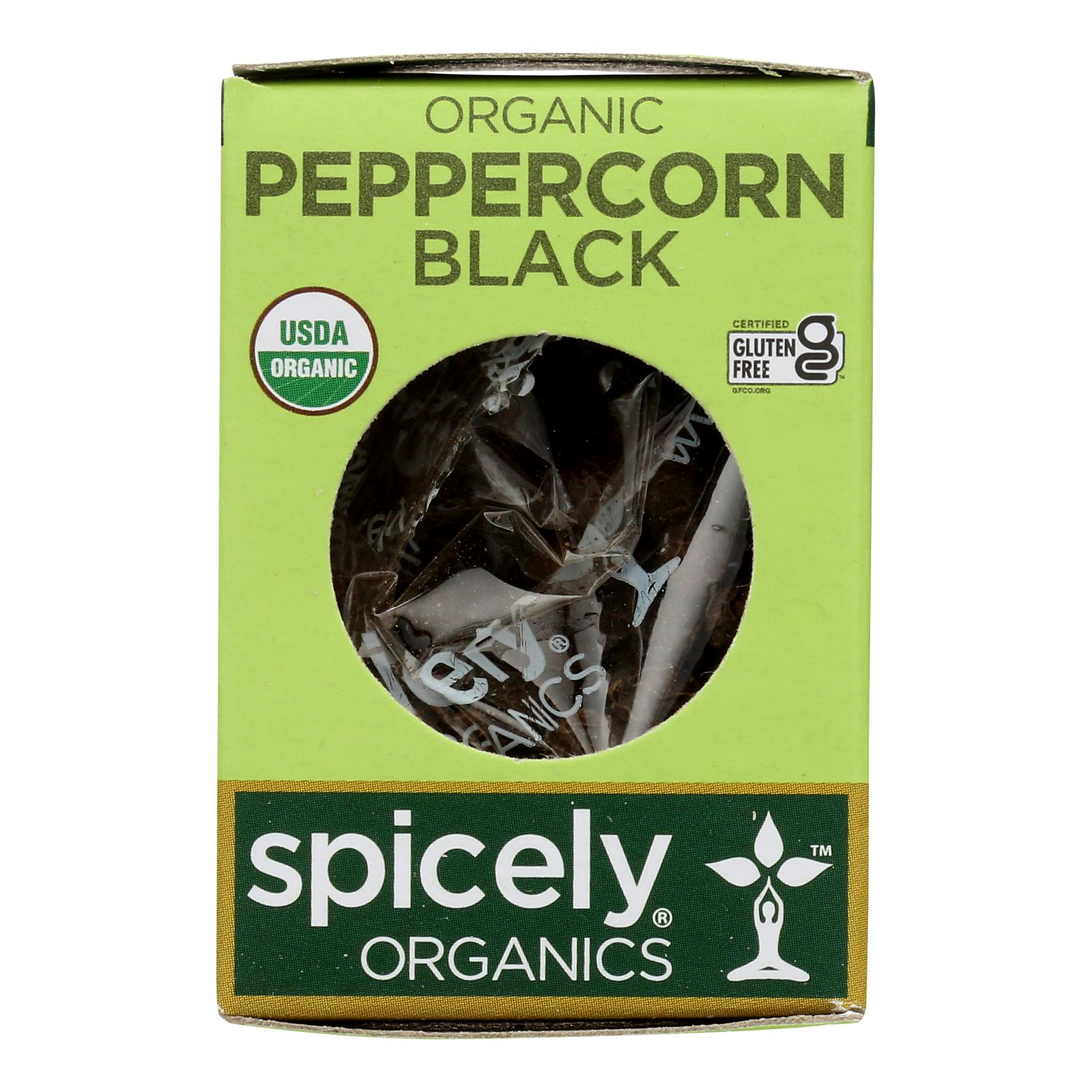 Spicely Organics - Organic Peppercorn - Black - Case Of 6 - 0.45 Oz.