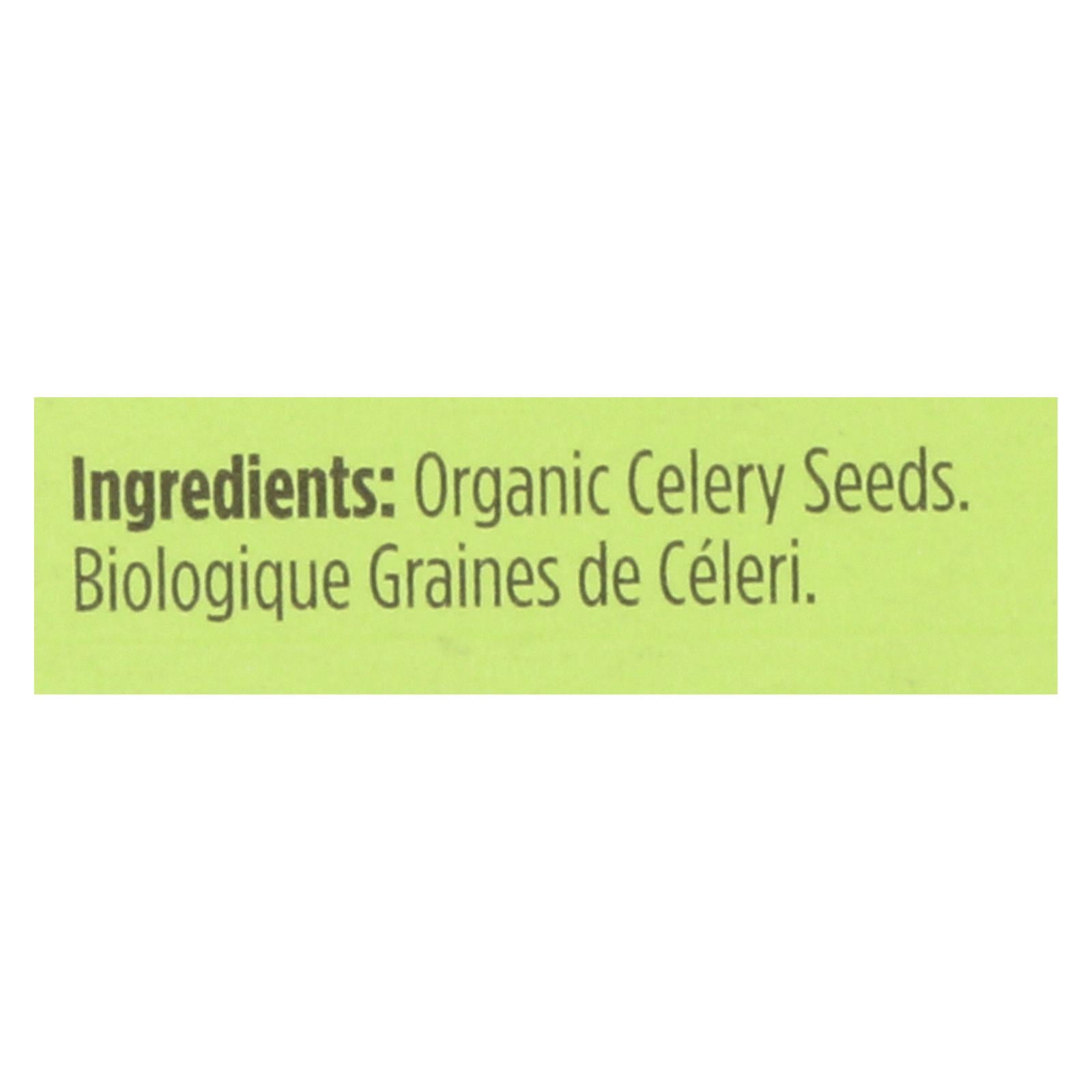 Spicely Organics - Organic Celery Seeds - Case of 6 - 0.35 oz.