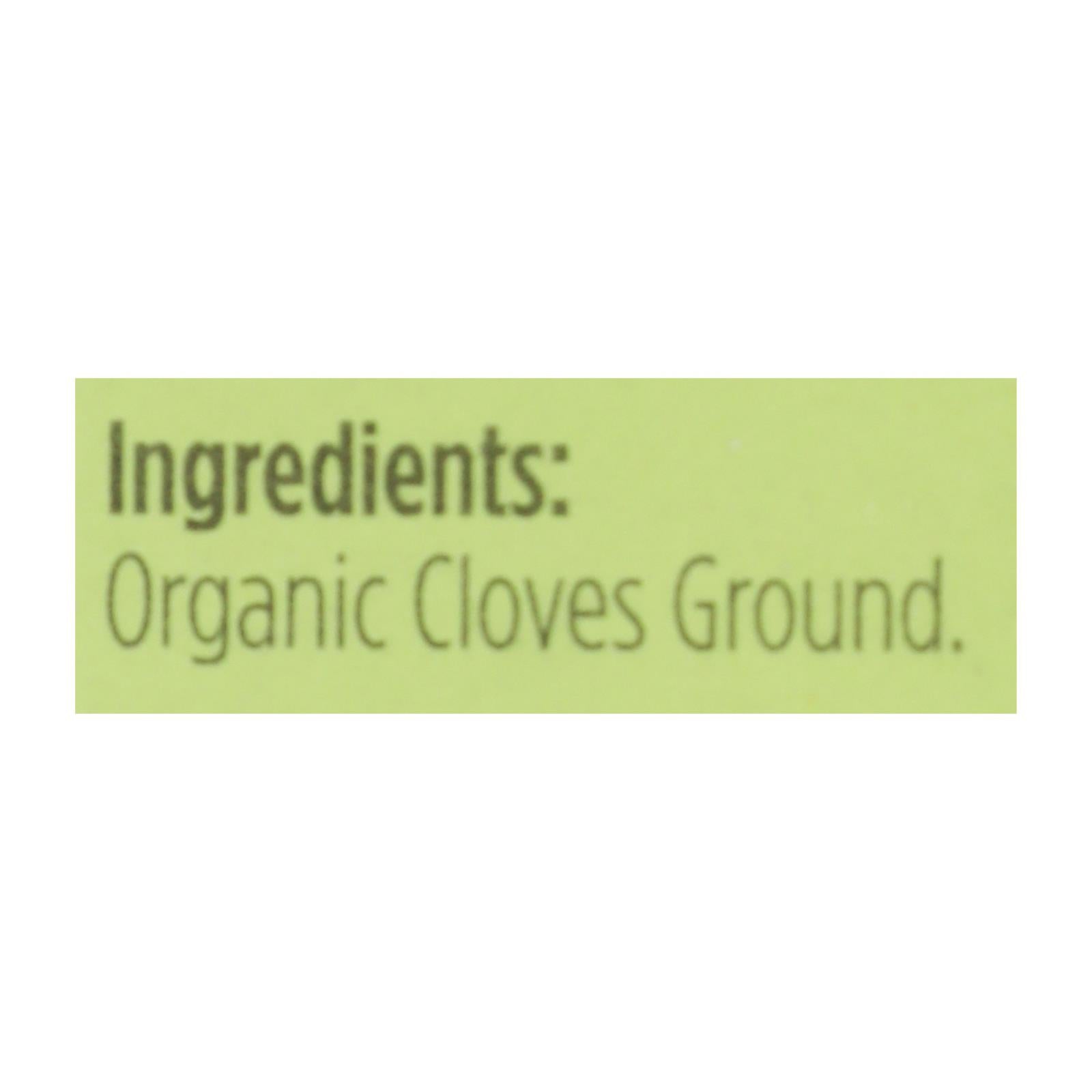 Spicely Organics - Organic Cloves - Ground - Case of 6 - 0.4 oz.