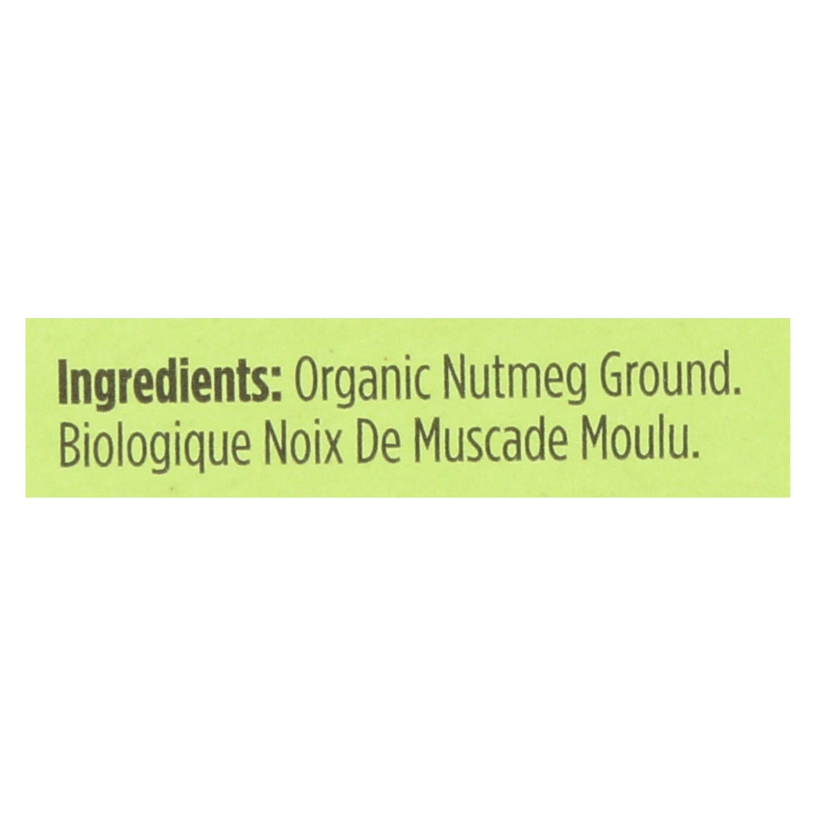 Spicely Organics - Organic Nutmeg - Ground - Case of 6 - 0.4 oz.